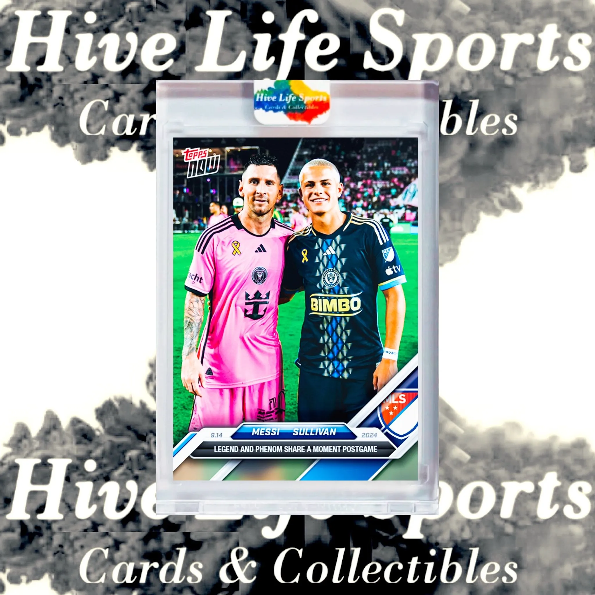 Product image for Lionel Messi Cavan Sullivan 2024 Topps Now MLS #129 Inter Miami Philadelphia Union w/ HLS One Touch