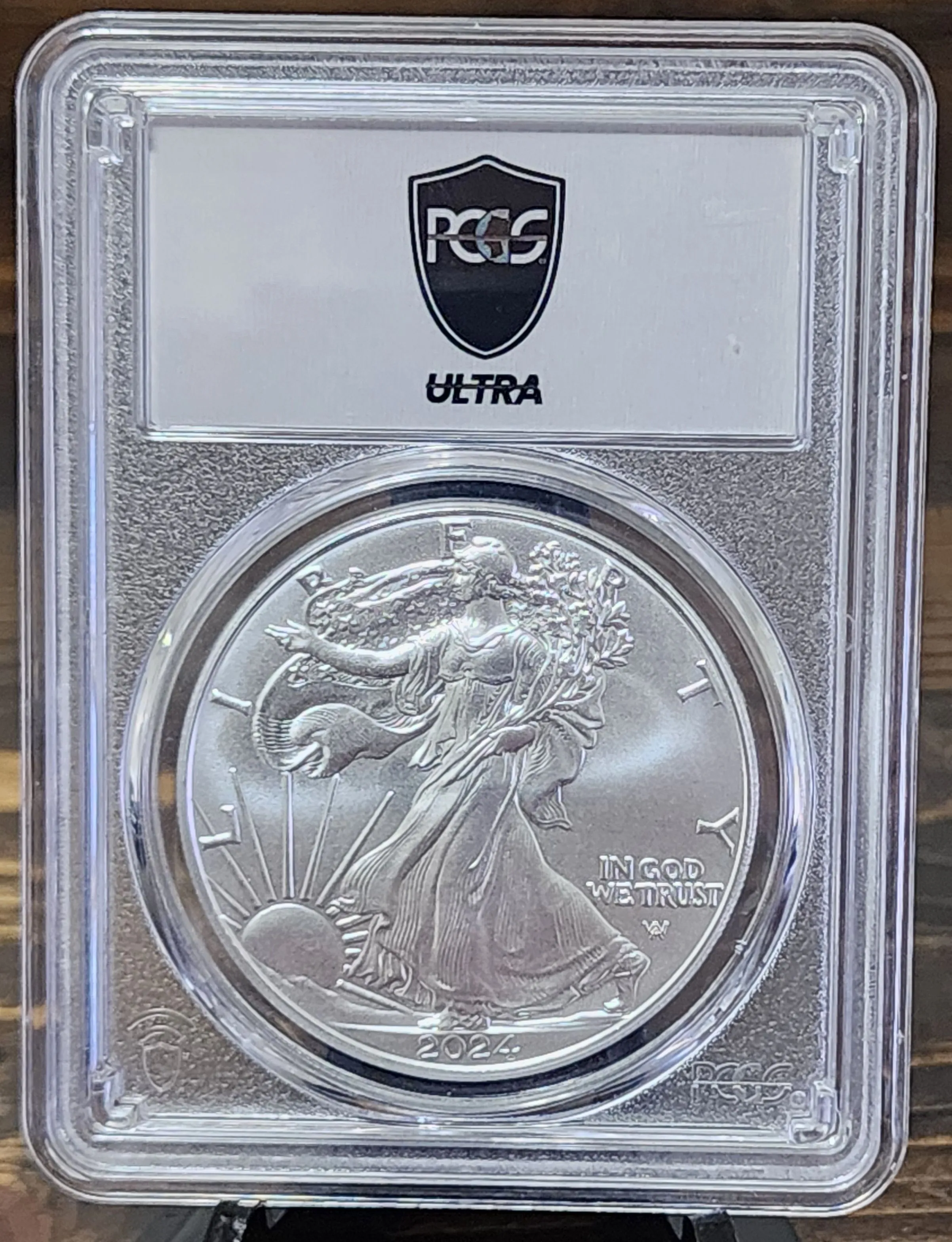 Product image for 2024 Ultra Break PCGS MS70 $1 Silver Eagle- Ultra -  Serial number will vary from phot