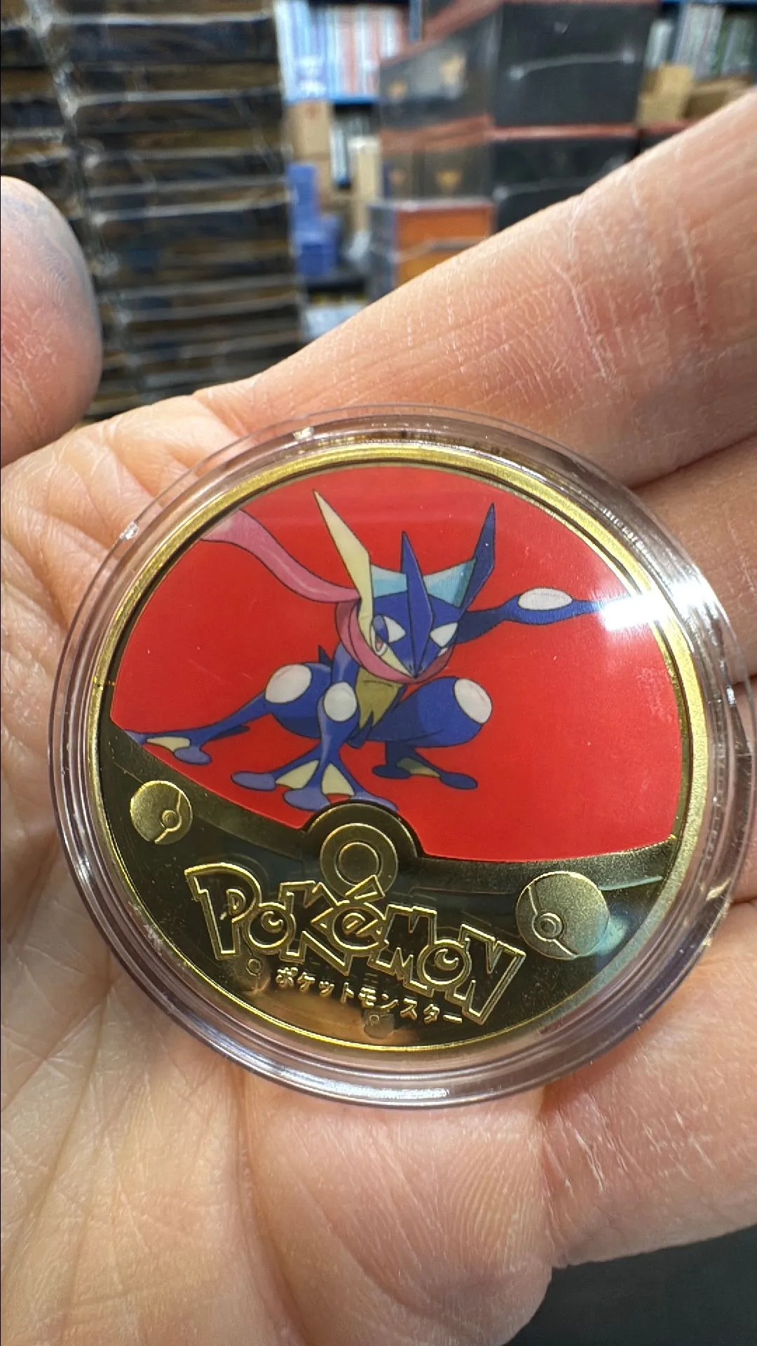 Product image for SS. Greninja Pokemon gold plated collectible coin