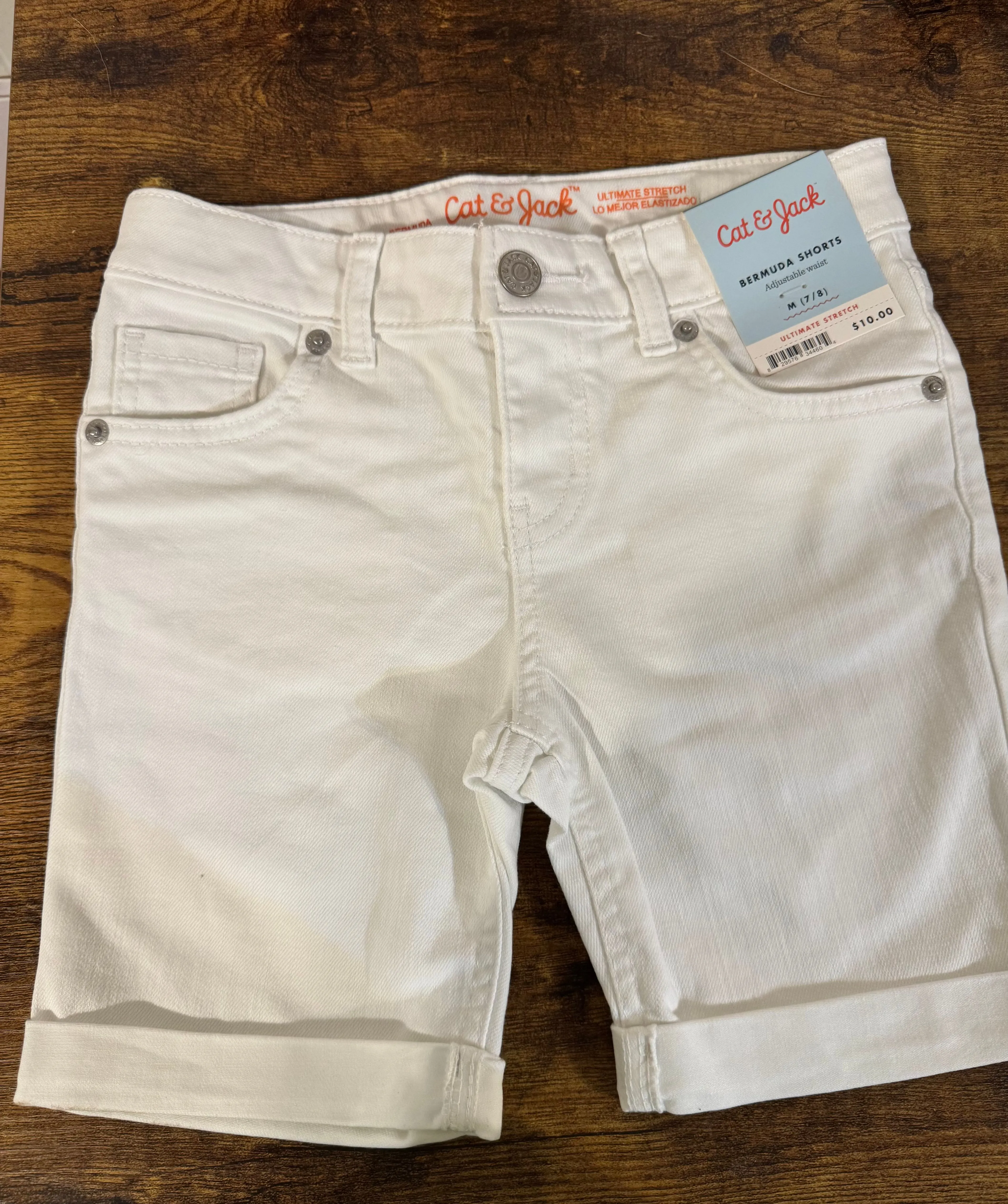 Product image for Girls Cat & Jack White Bermuda Shorts Size Medium (7/8)