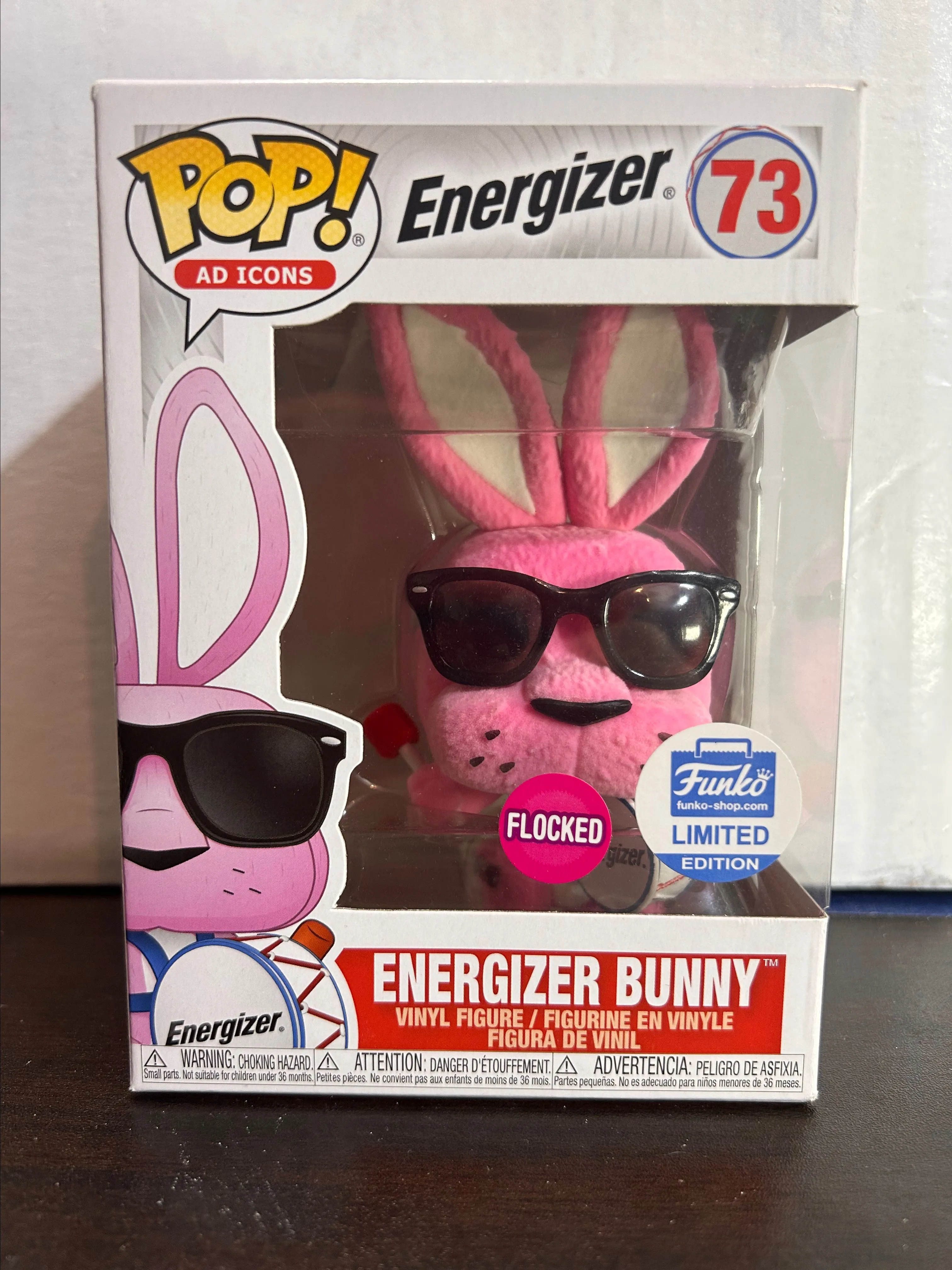 Product image for Energizer Bunny FLOCKED Funko Shop LE Excl Ad Icons Funko Pop 73 With Protector