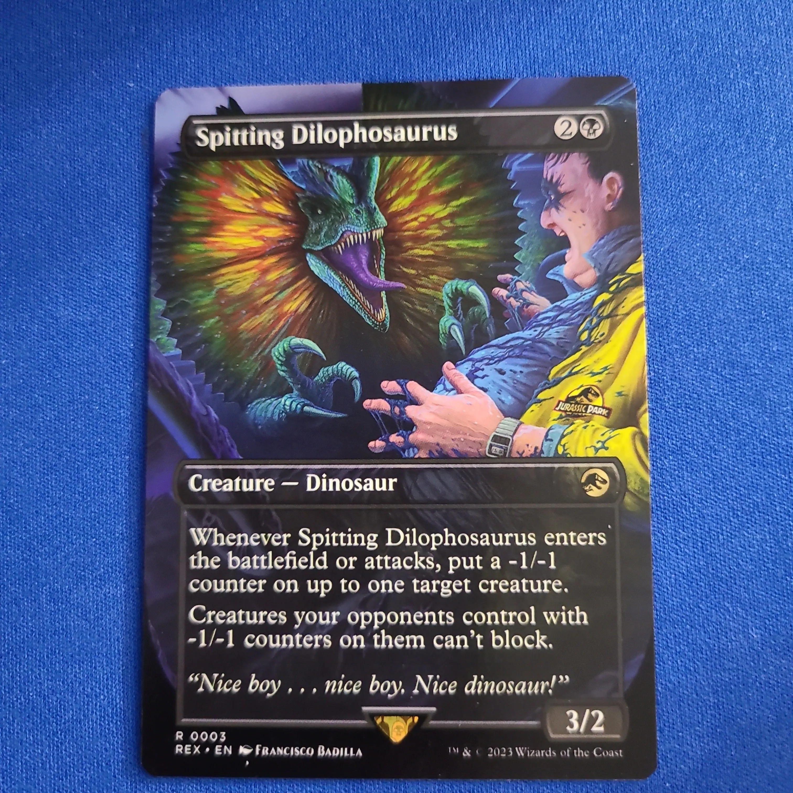 Product image for Spitting Dilophosaurus (Borderless)