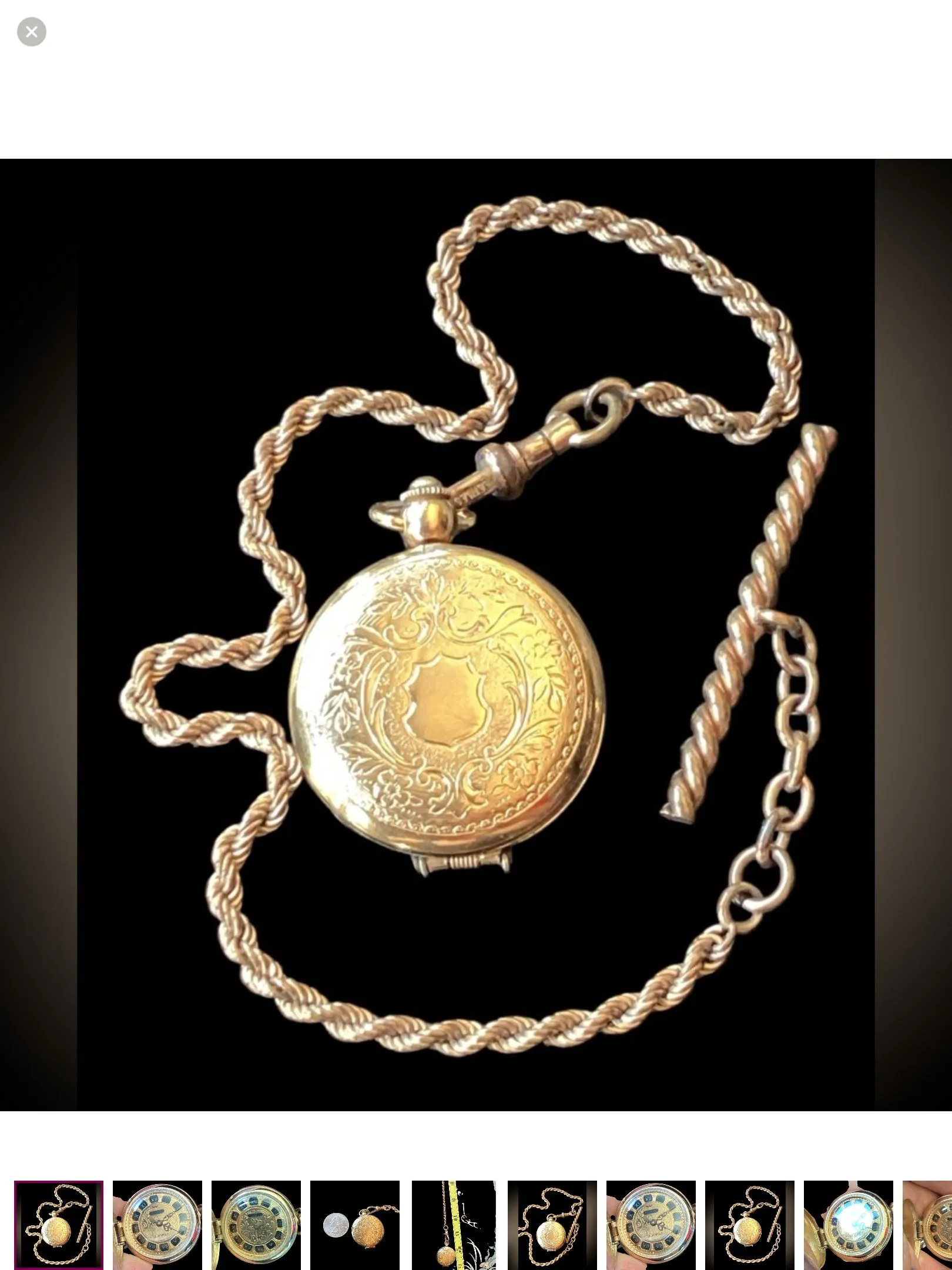 Product image for Waltham Pocket Watch with Chain 1950's
