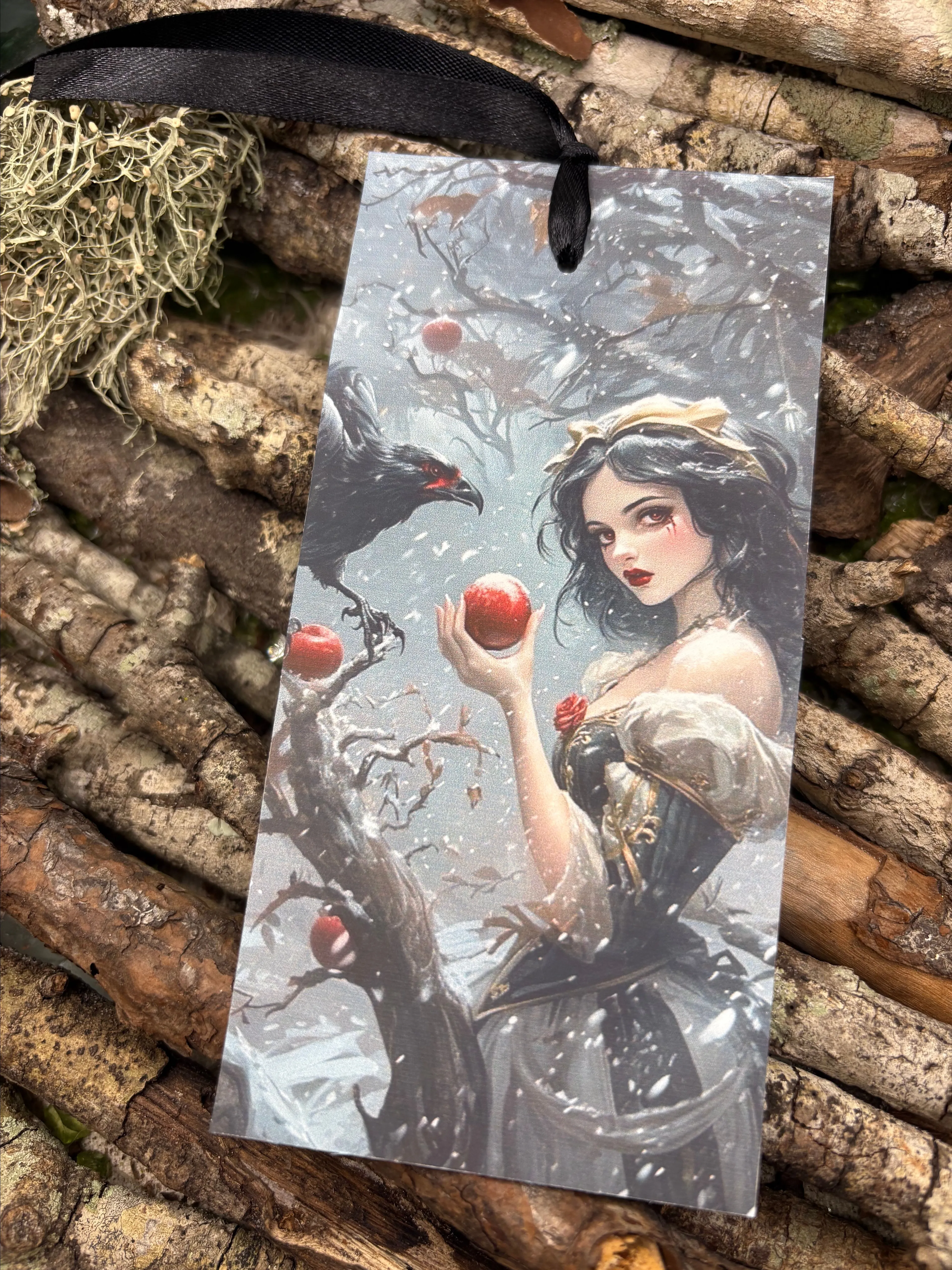 Product image for 6x3 watercolor thick card stock bookmark with satin ribbon