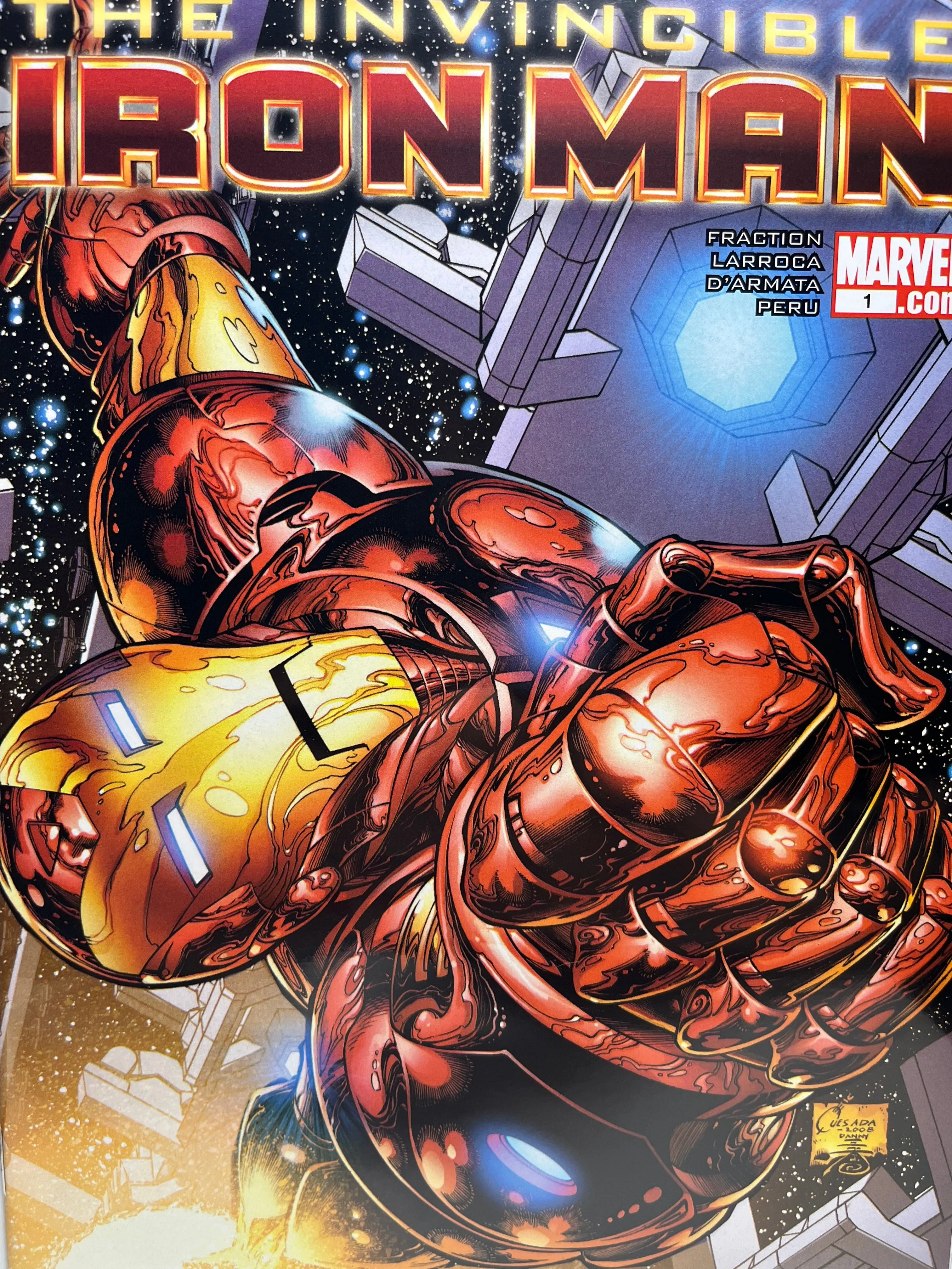 Product image for 2008 Invincible Iron Man #1 Joe Quesada Variant, Written by Matt Fraction, Art by Salvador Larroca