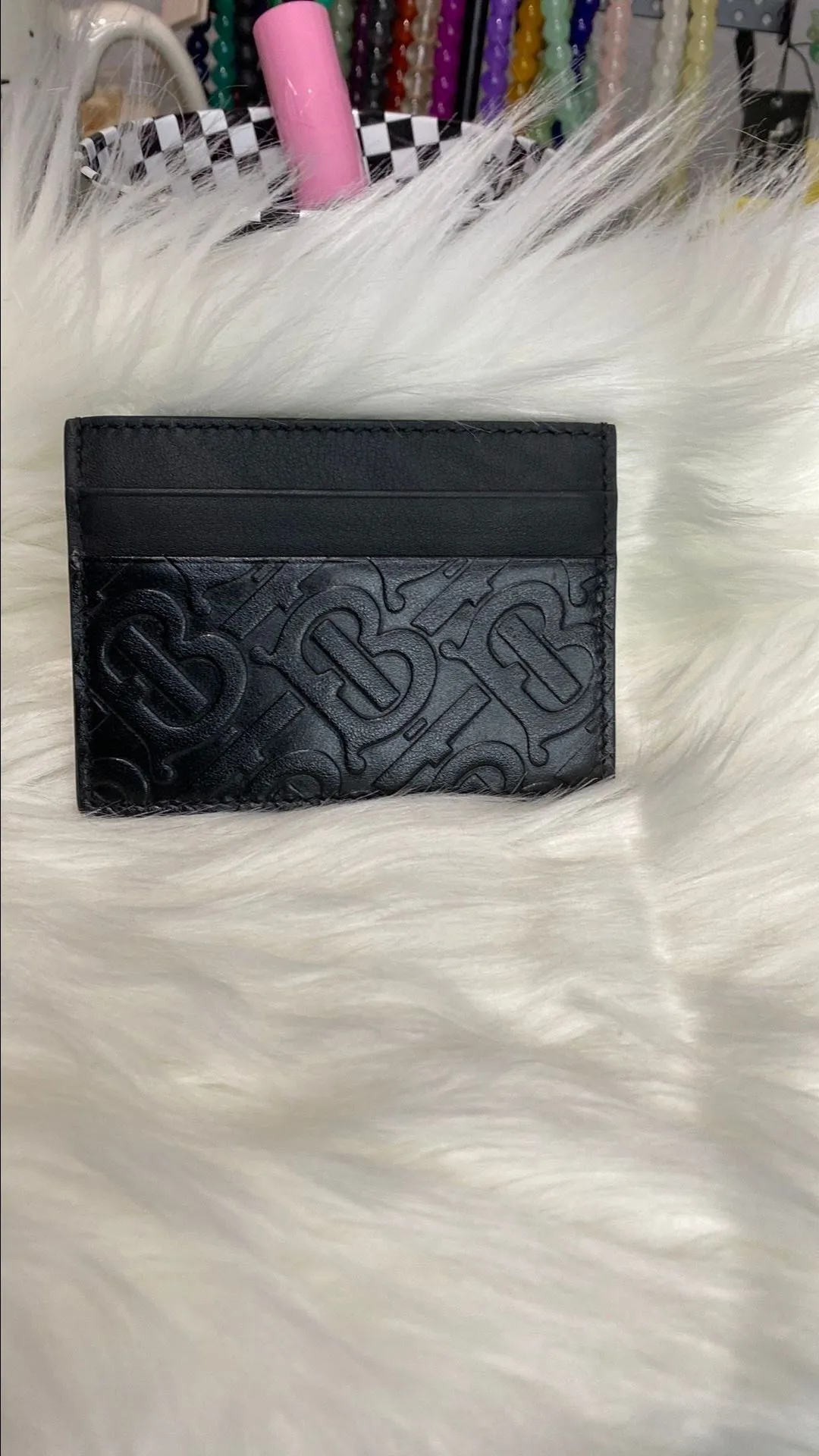 Product image for Burberry new black card holder w/ dust bag