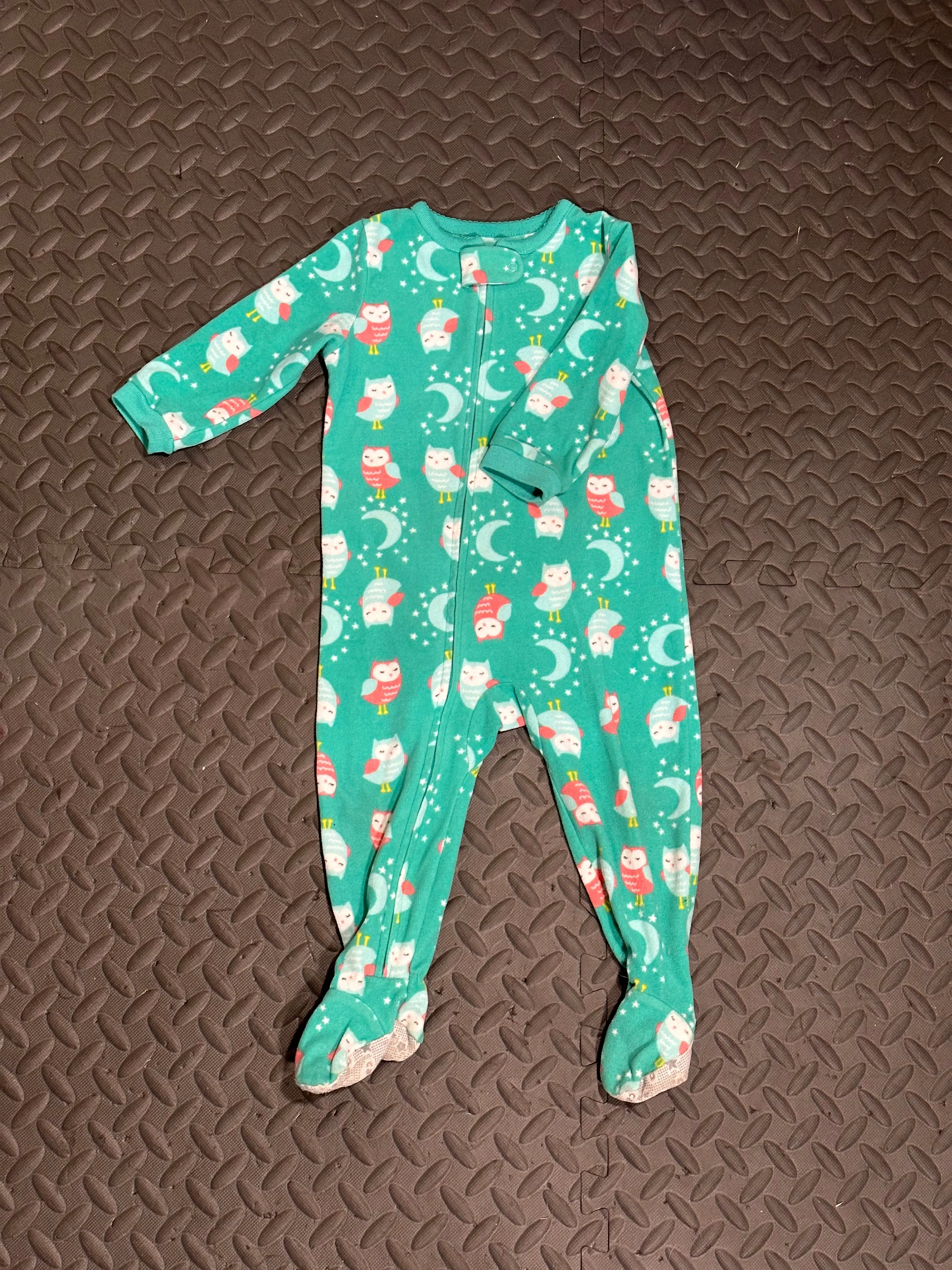 Product image for 18 Months Green Owls Fleece Sleeper