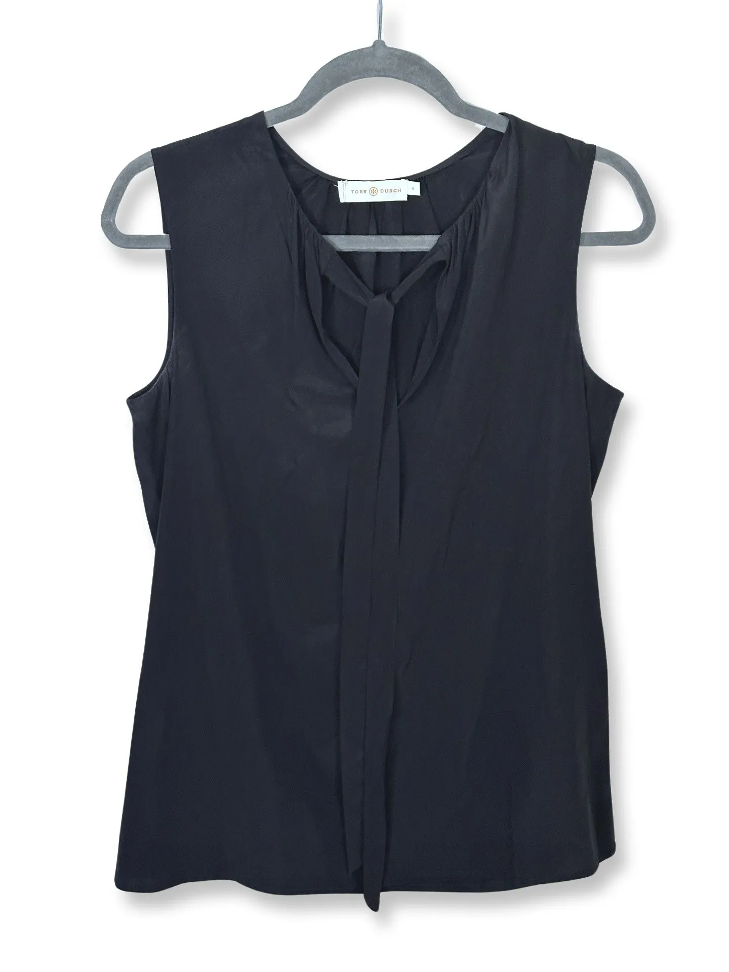 Product image for TORY BURCH : sleeveless silk blouse w￼/tie neckline