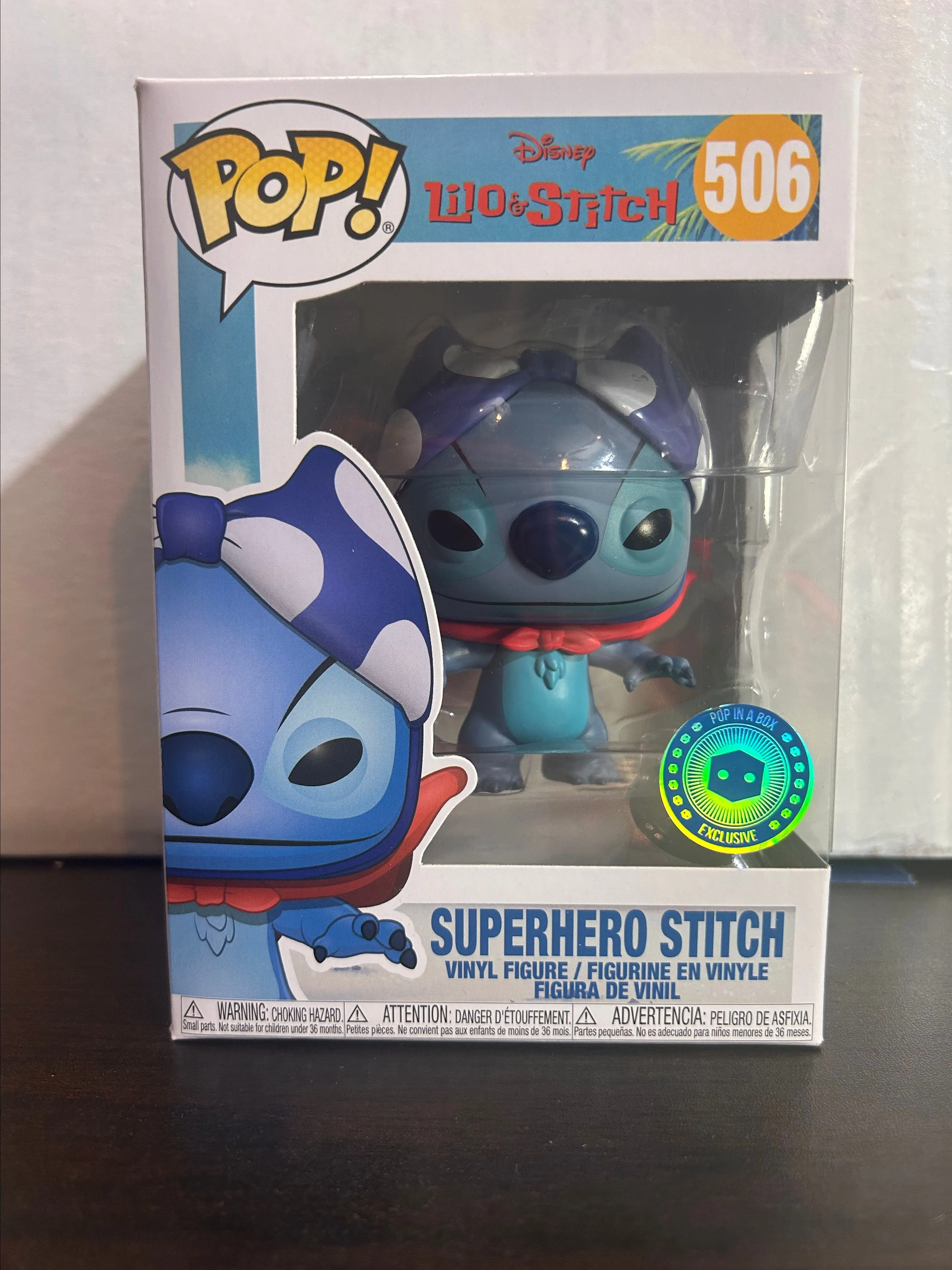 Product image for Superhero Stitch Pop in a Box Excl Lilo & Stitch Disney Funko Pop 506 W Prot
