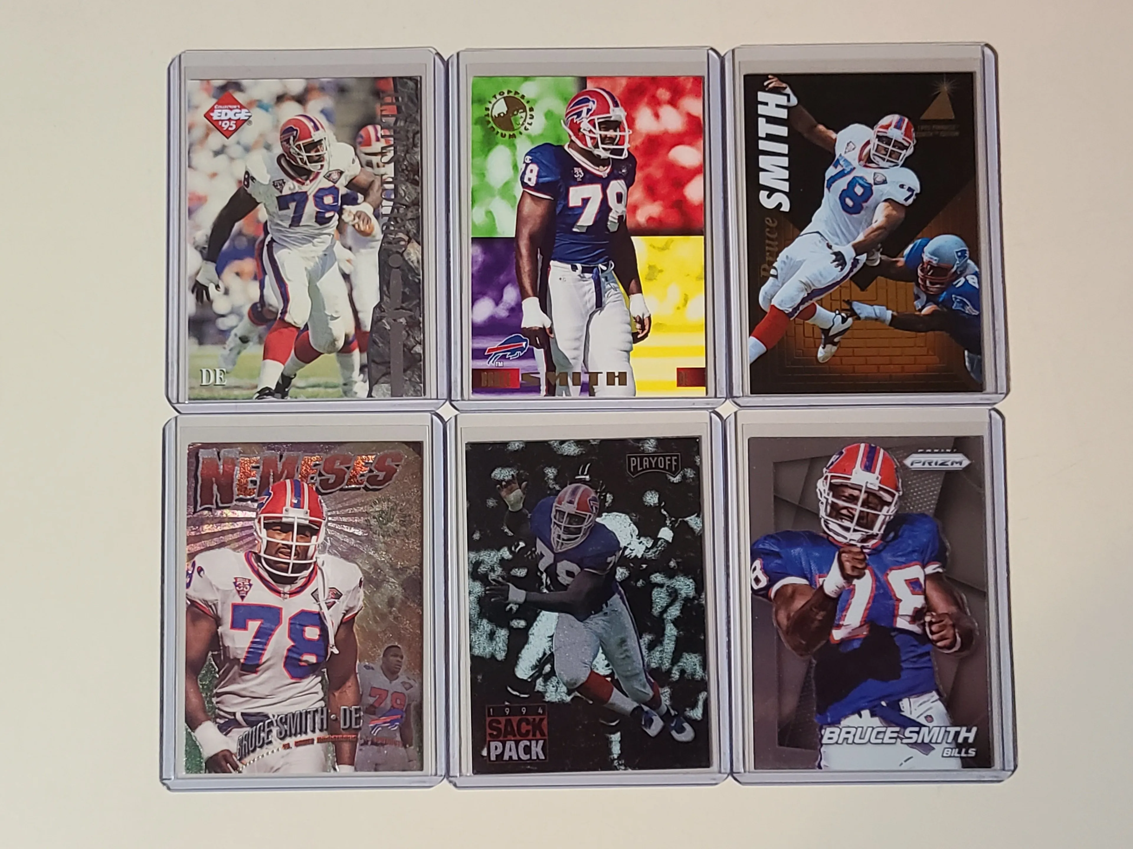 Product image for Bruce Smith 6 Football Card Lot
