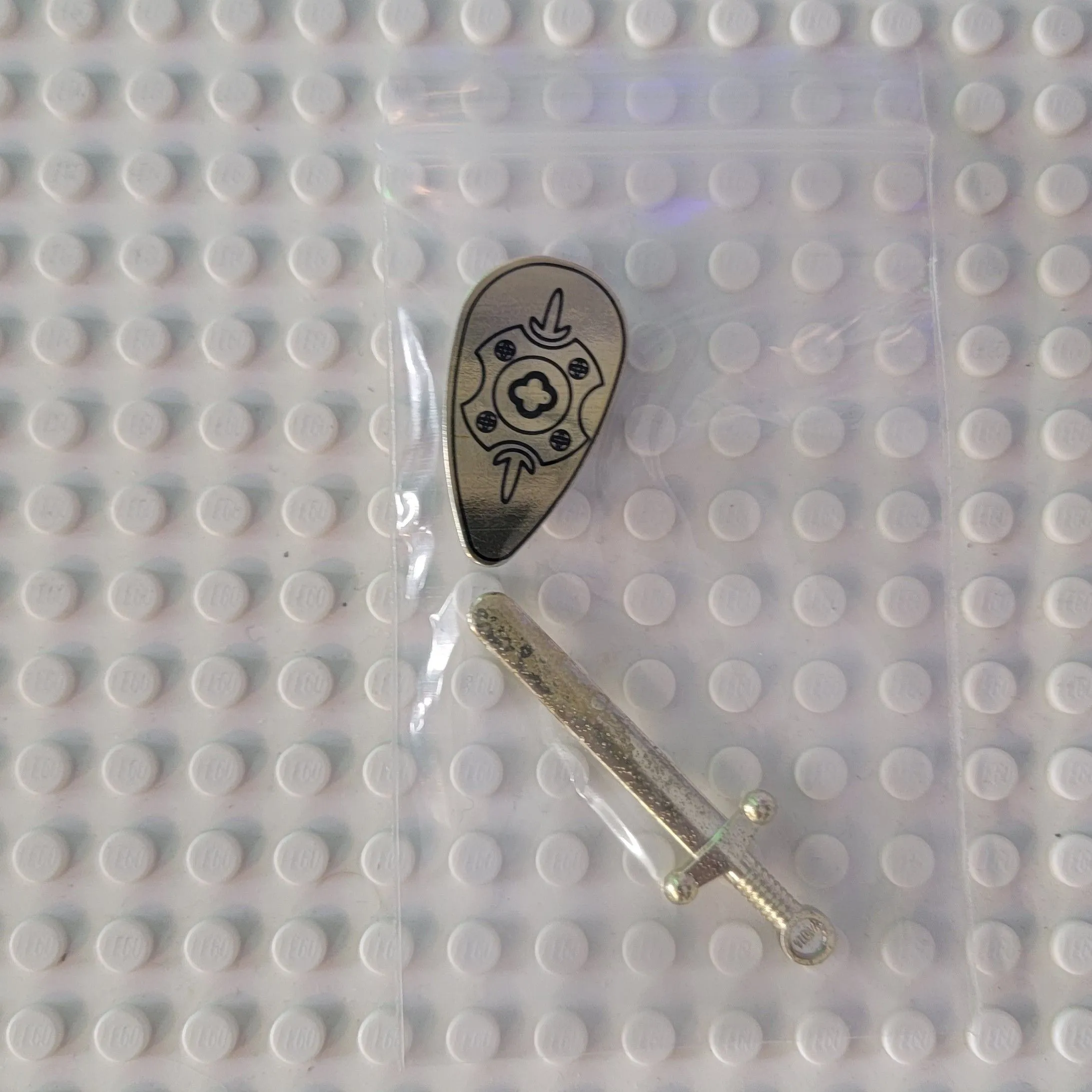 Product image for Gold Chrome Shield & Sword pk.