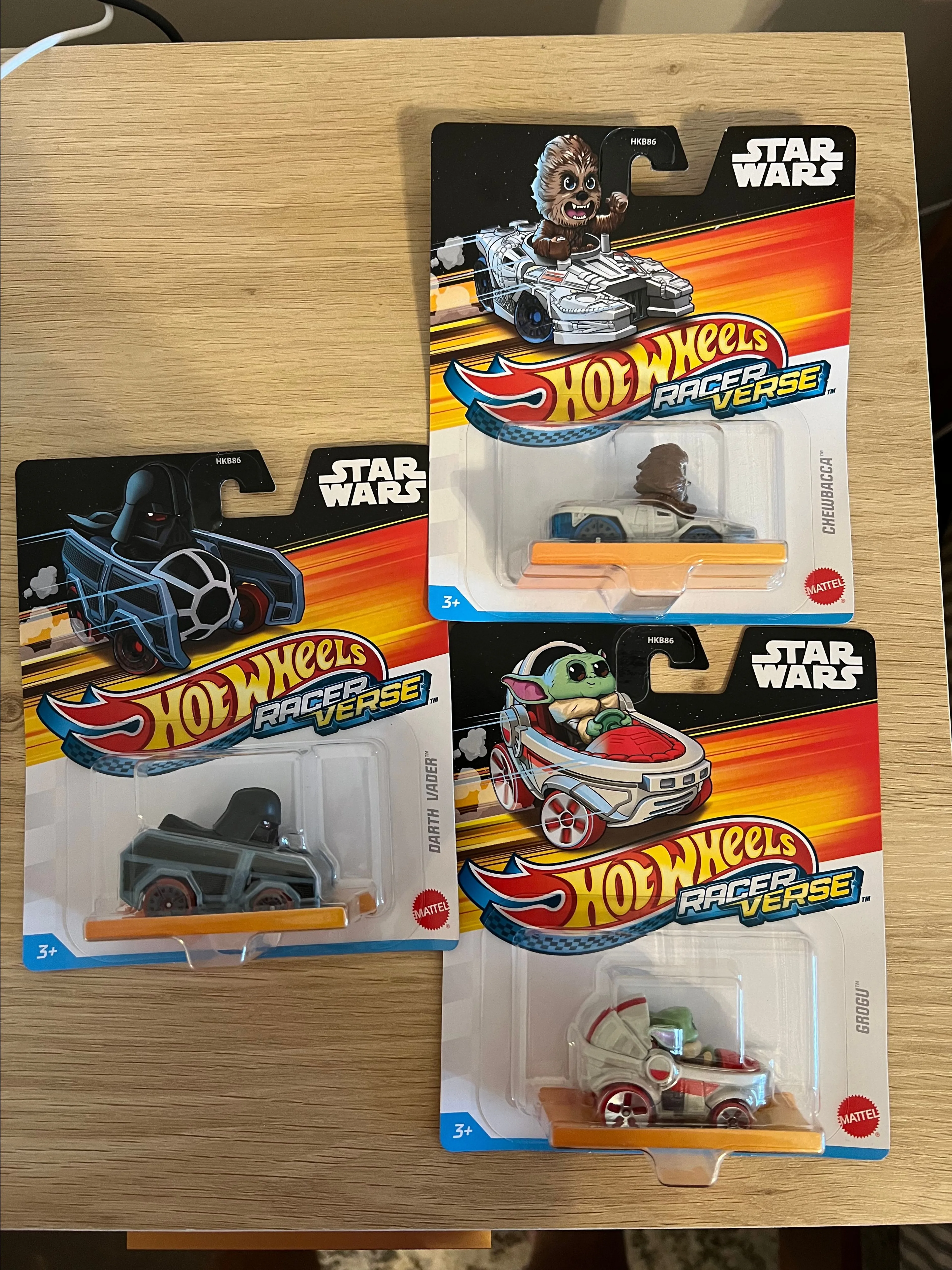 Star Wars Darth Vader, Grogu, & Chewbacca Hot Wheels Racer Verse