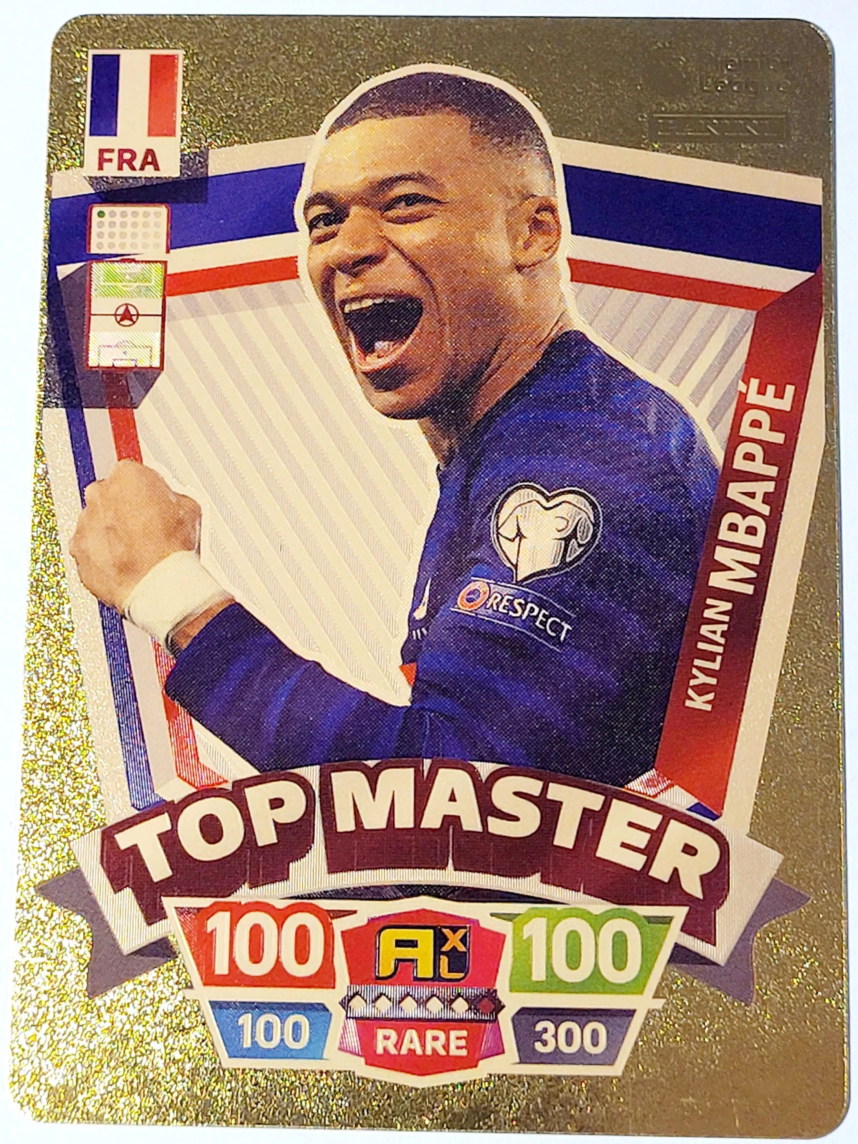 Product image for 2022 Kylian Mbappé Panini Top Master WC QATAR Adrenalyn XL Plastic Gold Color Card Near Mint Conditi