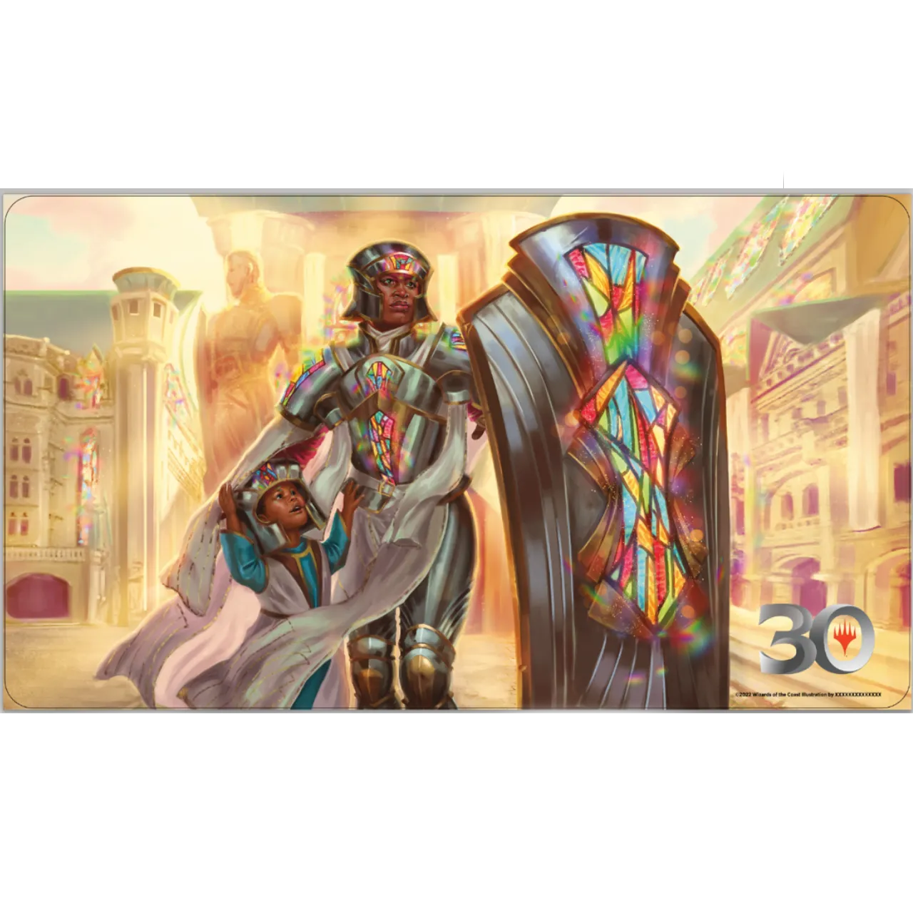 Product image for “Guardians of New Benalia” playmat w/ 30th Anniversary Logo