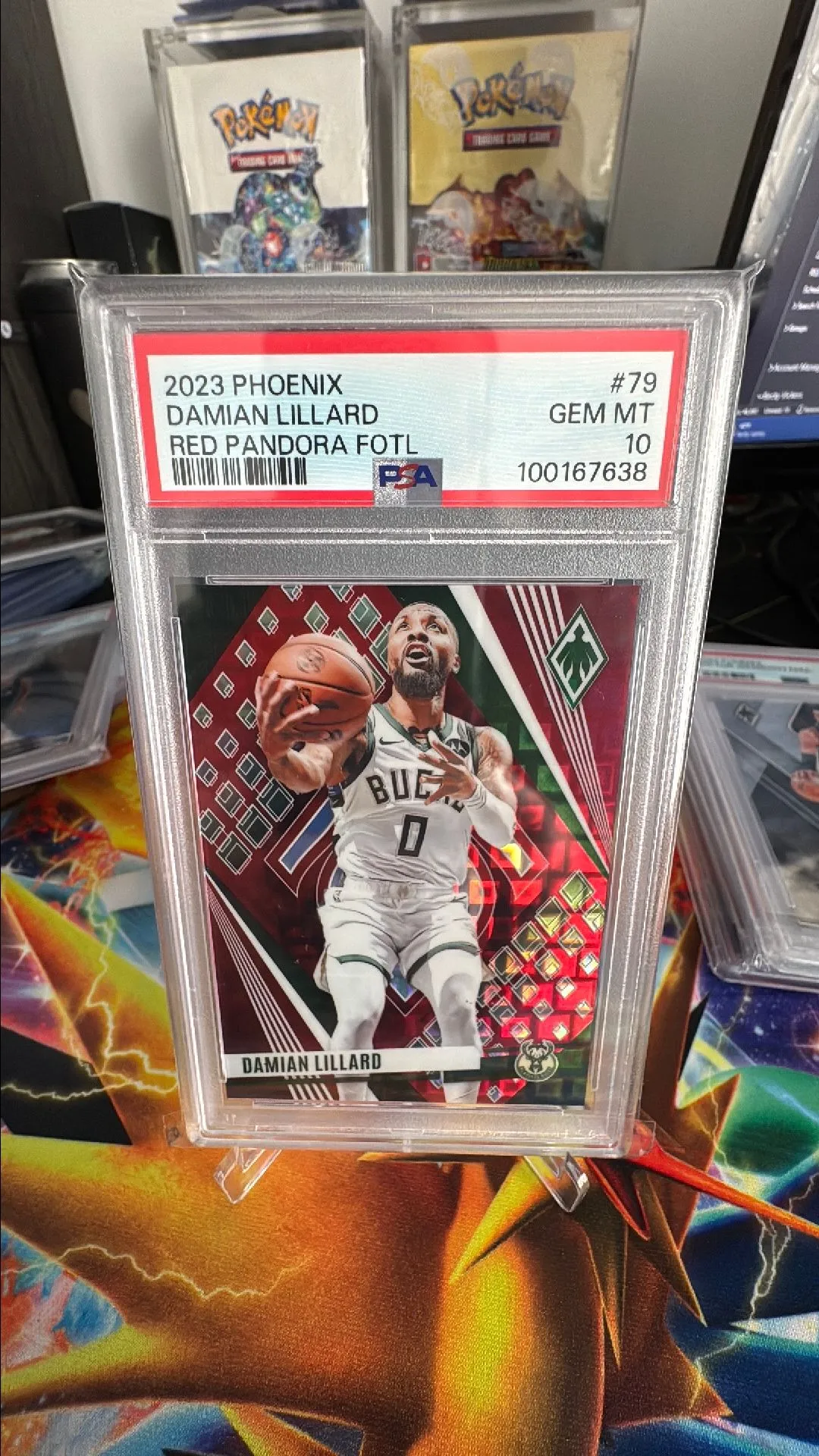 Product image for FOTL Exclusive 2023 Phoenix Red Pandora Damian Lillard /11 PSA 10