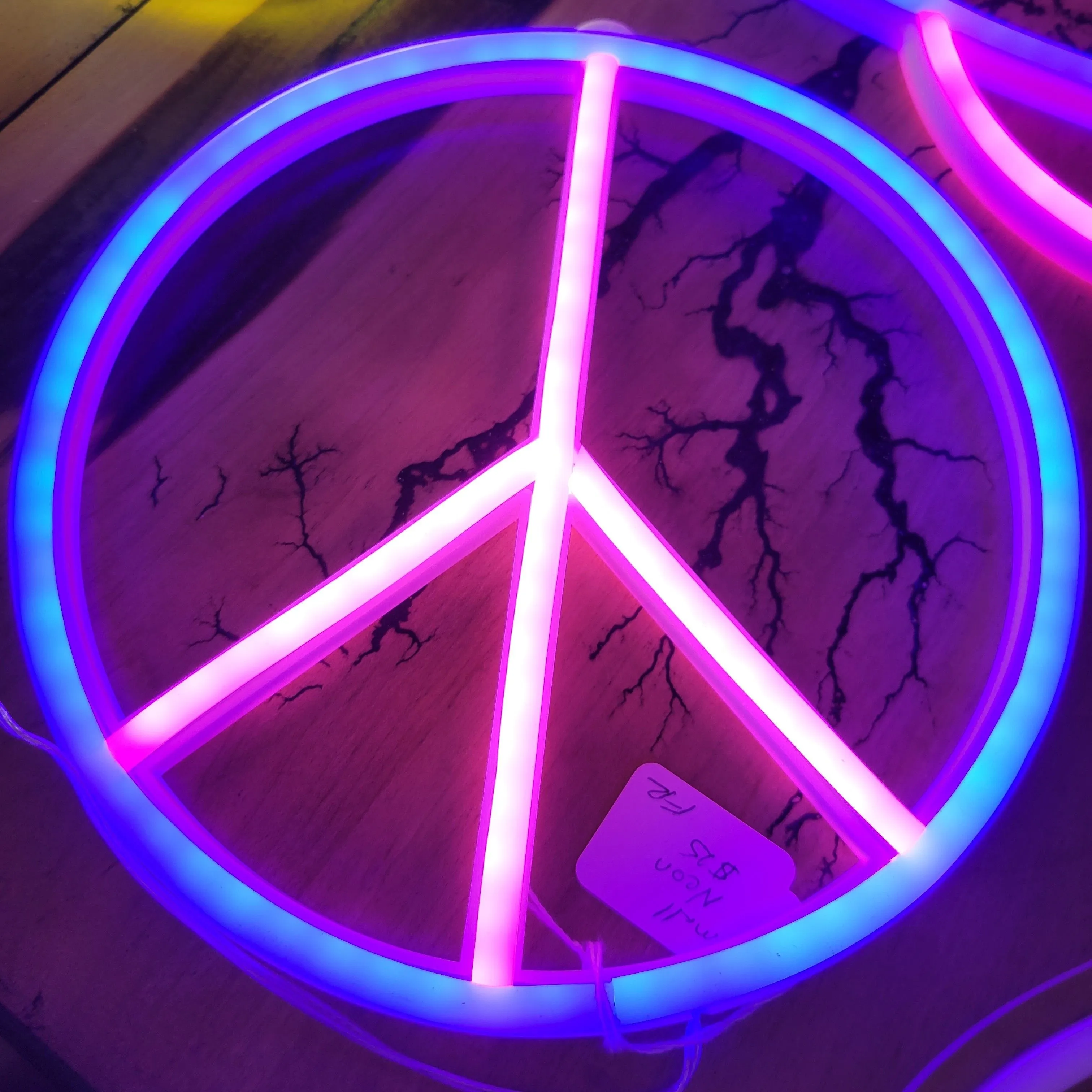Product image for LED Neon Peace Symbol Sign USB Powered 
