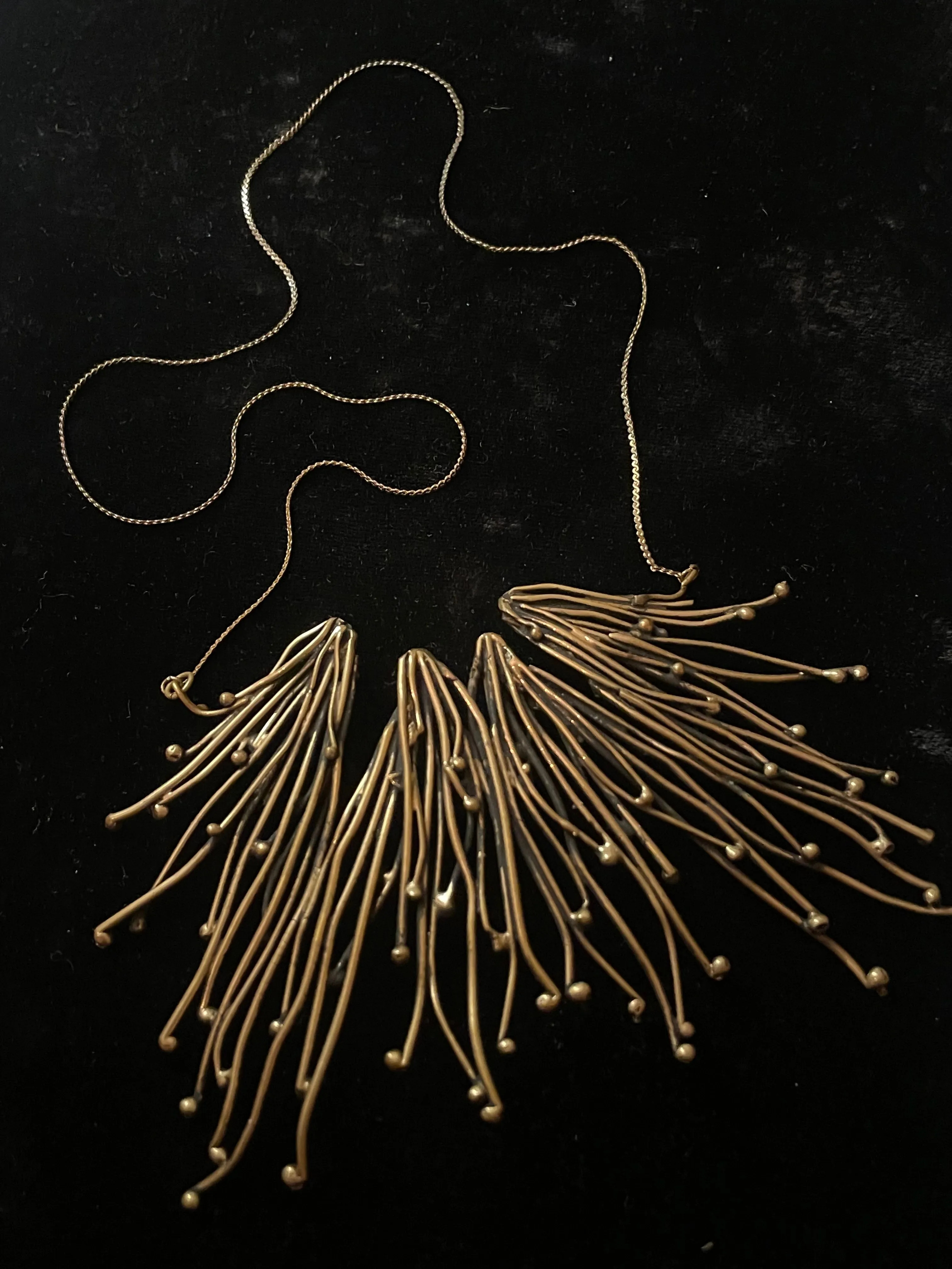 Product image for Pal Kepenyes Bronze Brutalist Fringe Necklace