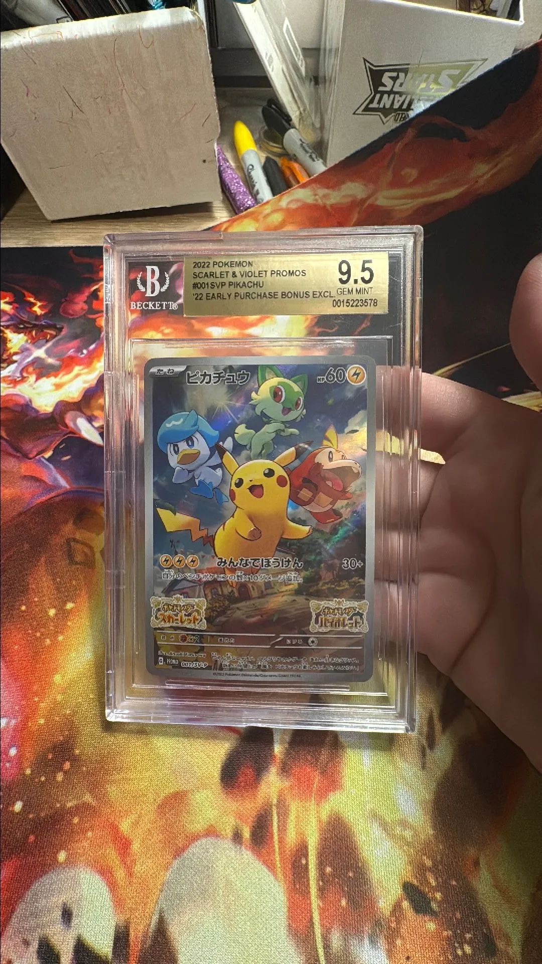 Product image for Slab - Pikachu from Scarlet and Violet Beckett 9.5