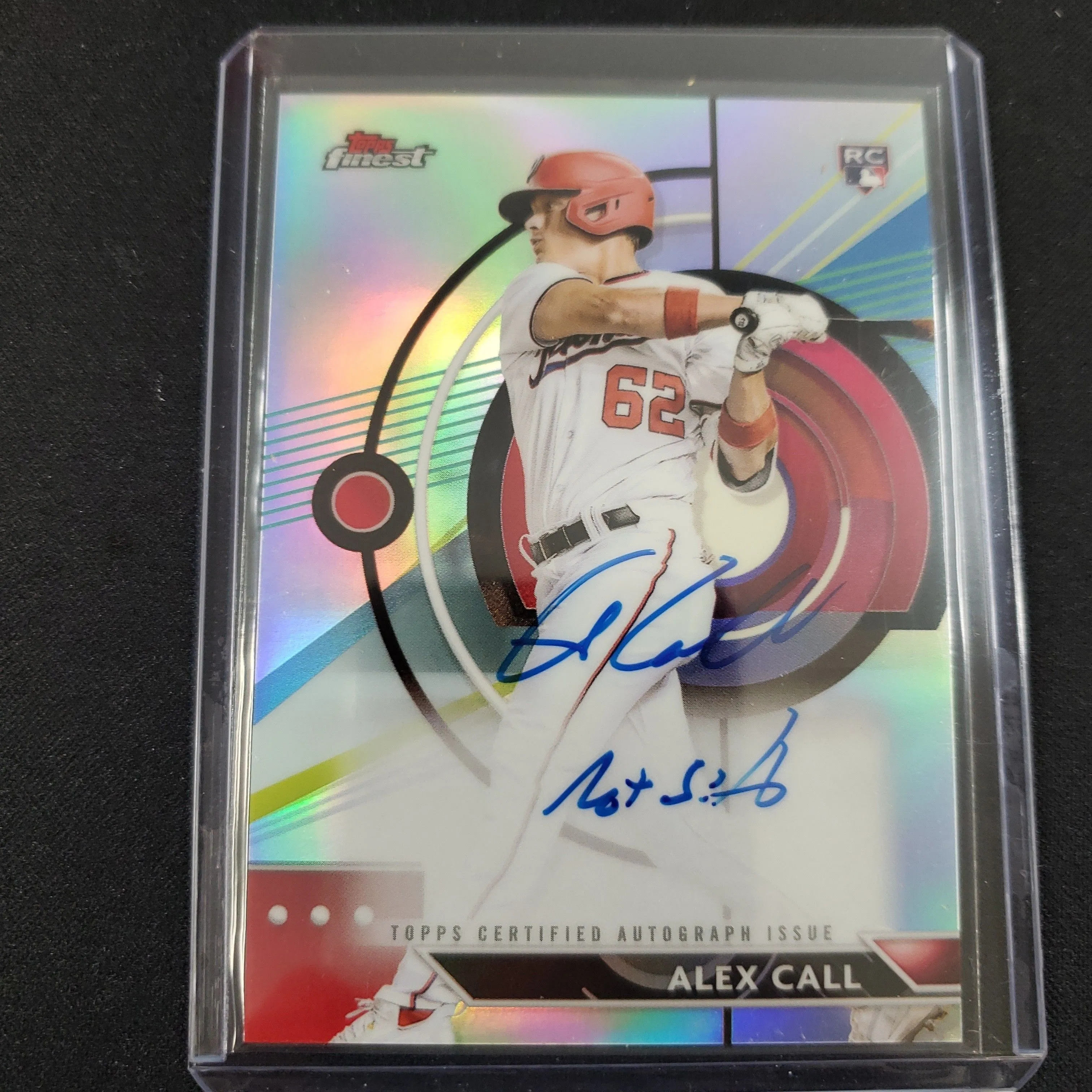 Product image for 2023 Topps Finest Alex Call rc refractor auto NAT