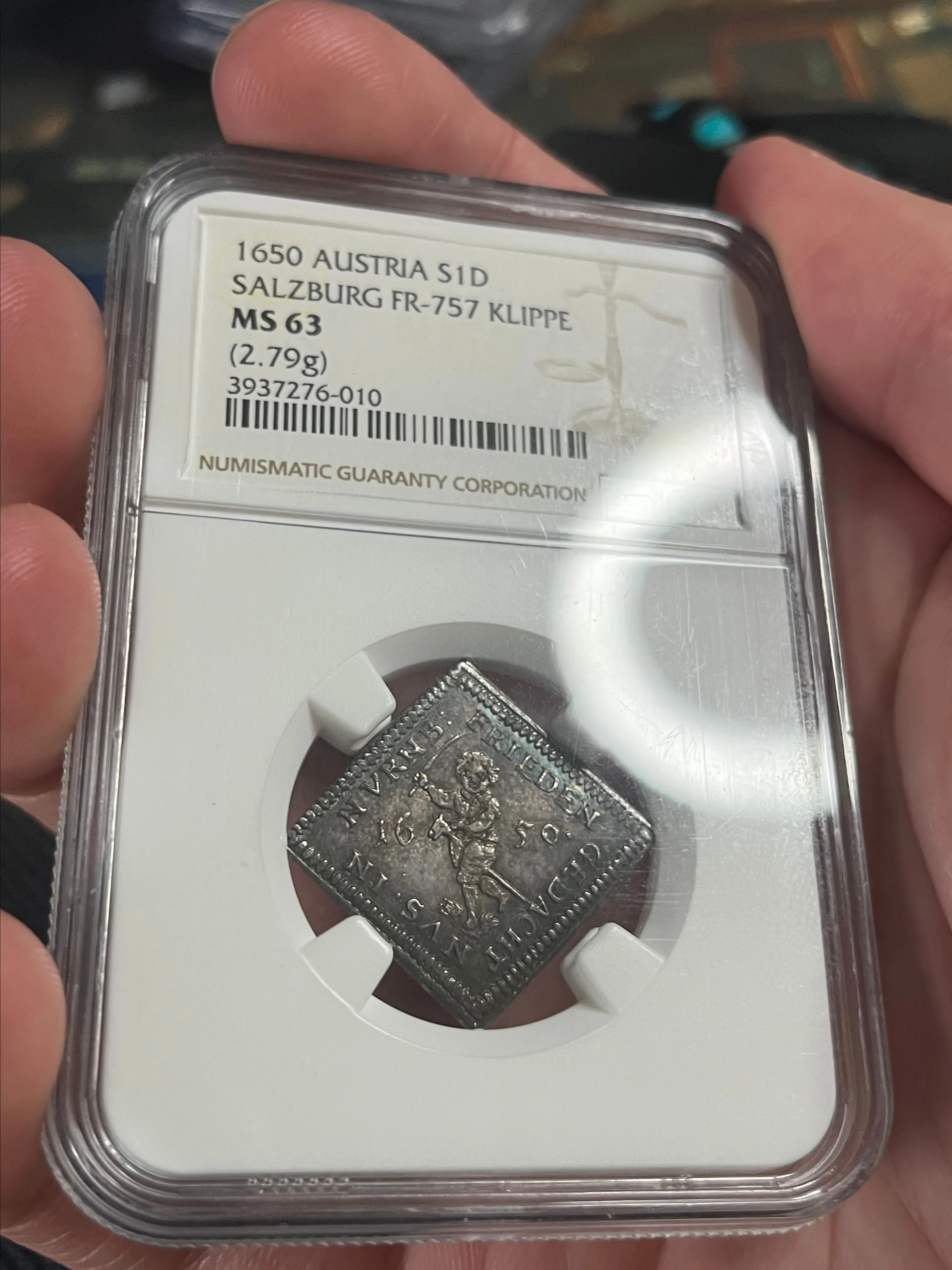 Product image for 1650 Austria Salzburg AU50 Ducat Klippe