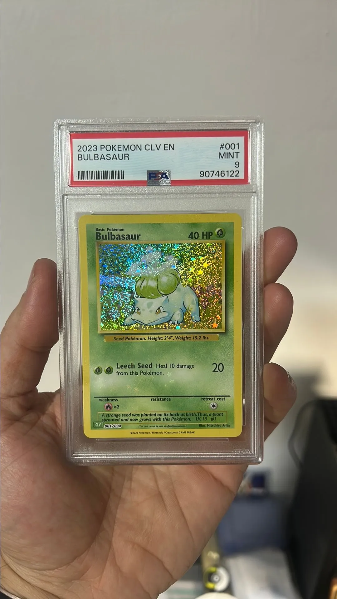 Product image for 2023 Pokemon Clv-Trading Card Game Classic Venusaur & Lugia Ex Deck Bulbasaur  PSA MINT 9