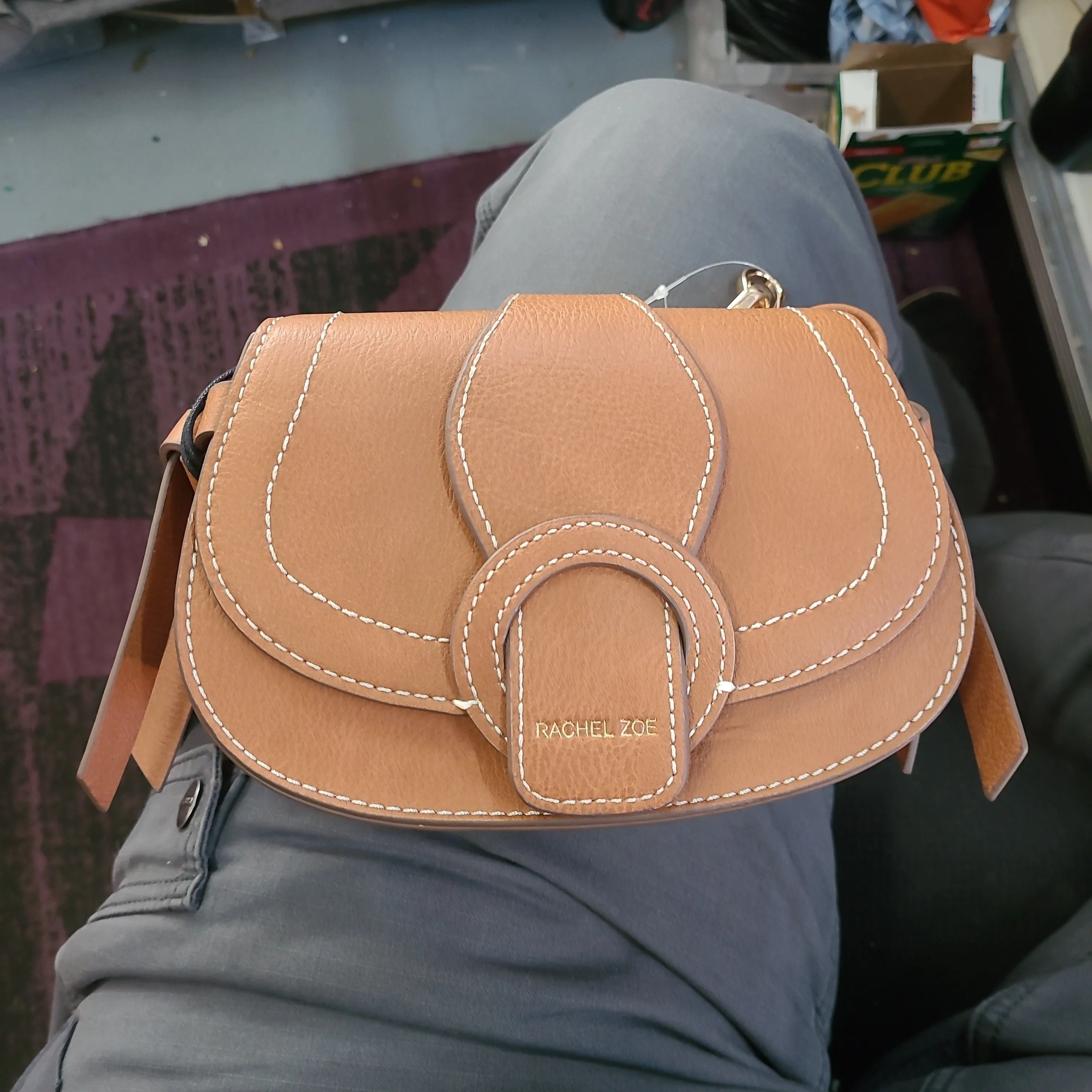 Product image for Rachel Zoe vegan leather clutch size