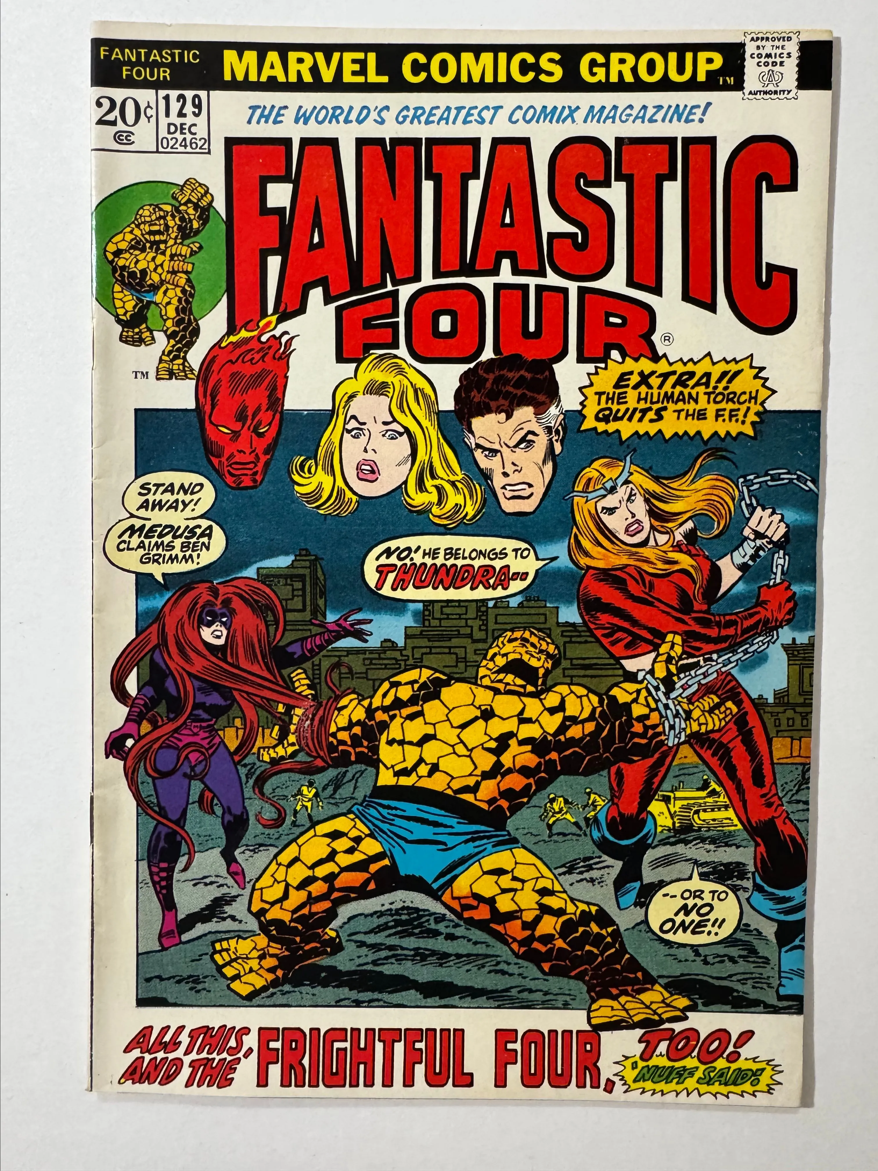 Product image for Fantastic Four #129 (Marvel 1972)– 1st Appearance of Thundra – John Buscema Art – FN/VF