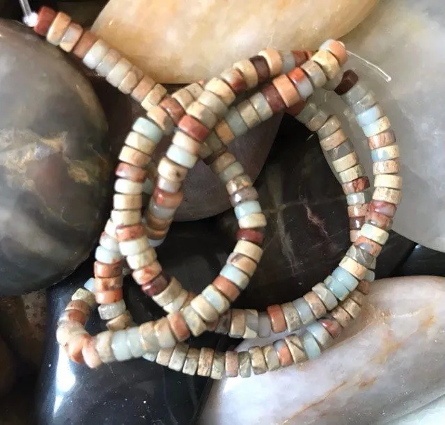 Product image for #504 Heishi Beads Imperial Jasper- Beige and Brown