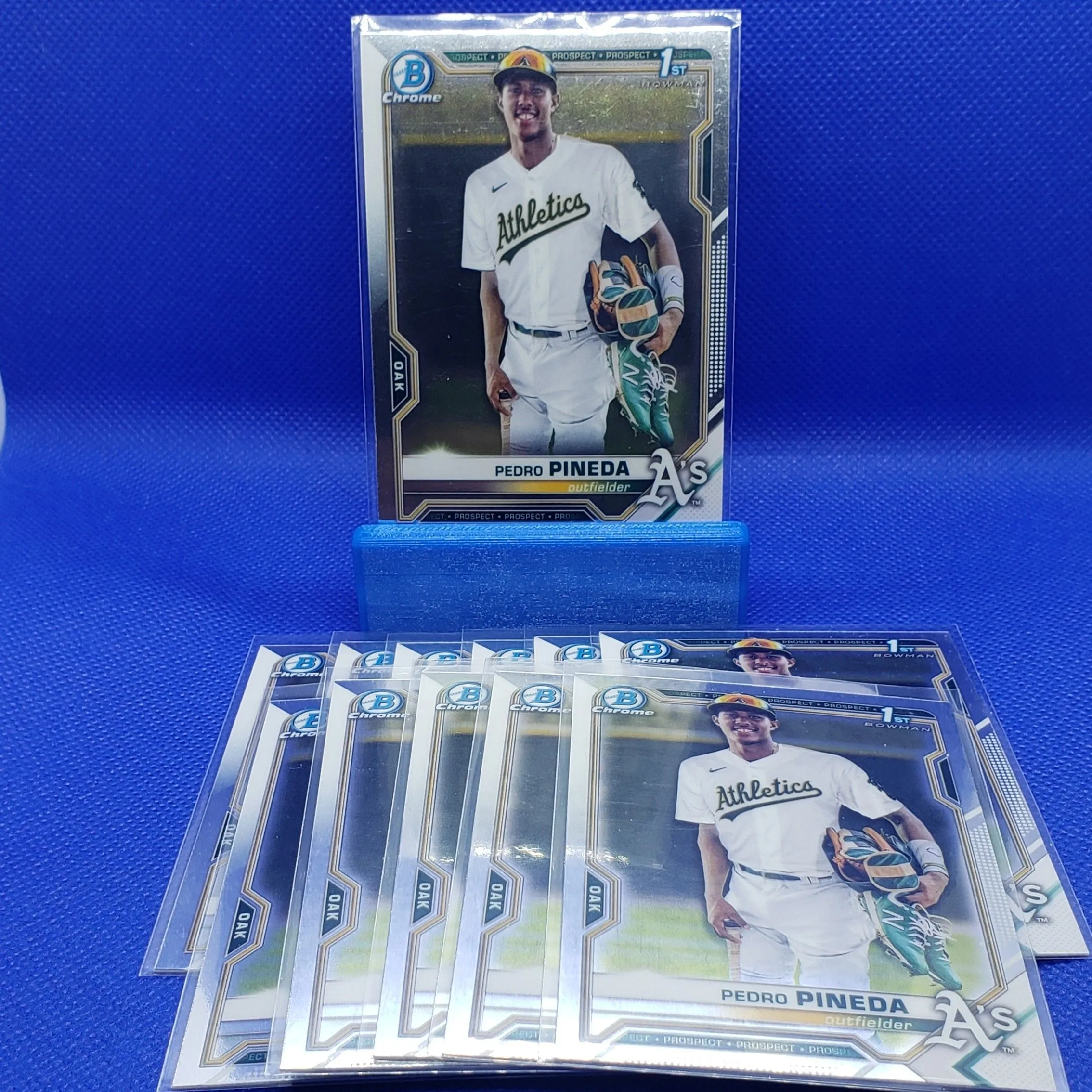 Product image for Lot of 12 Pedro Pineda 2021 Bowman Chrome 1st Bowman Oakland A’s Base BCP-216 WN05