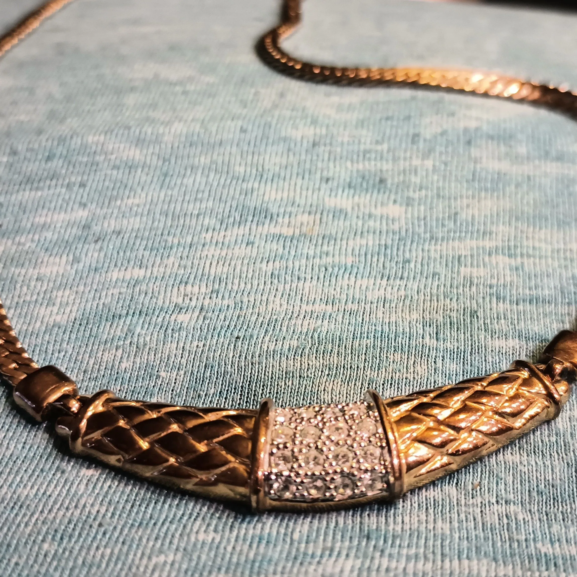 Product image for unbranded gold plated and rhinestone necklace