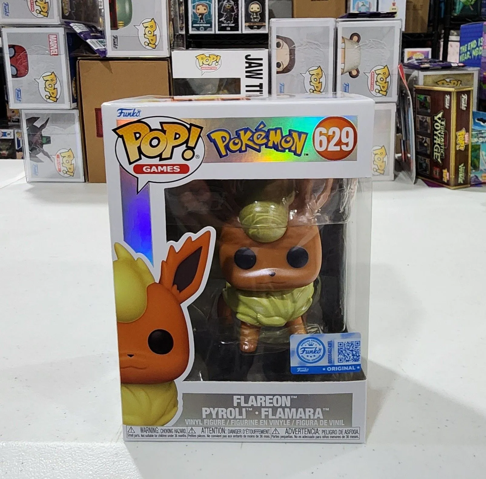 Product image for Funko Pop Flareon Pearlescent Pokemon Center Exclusive # 629 