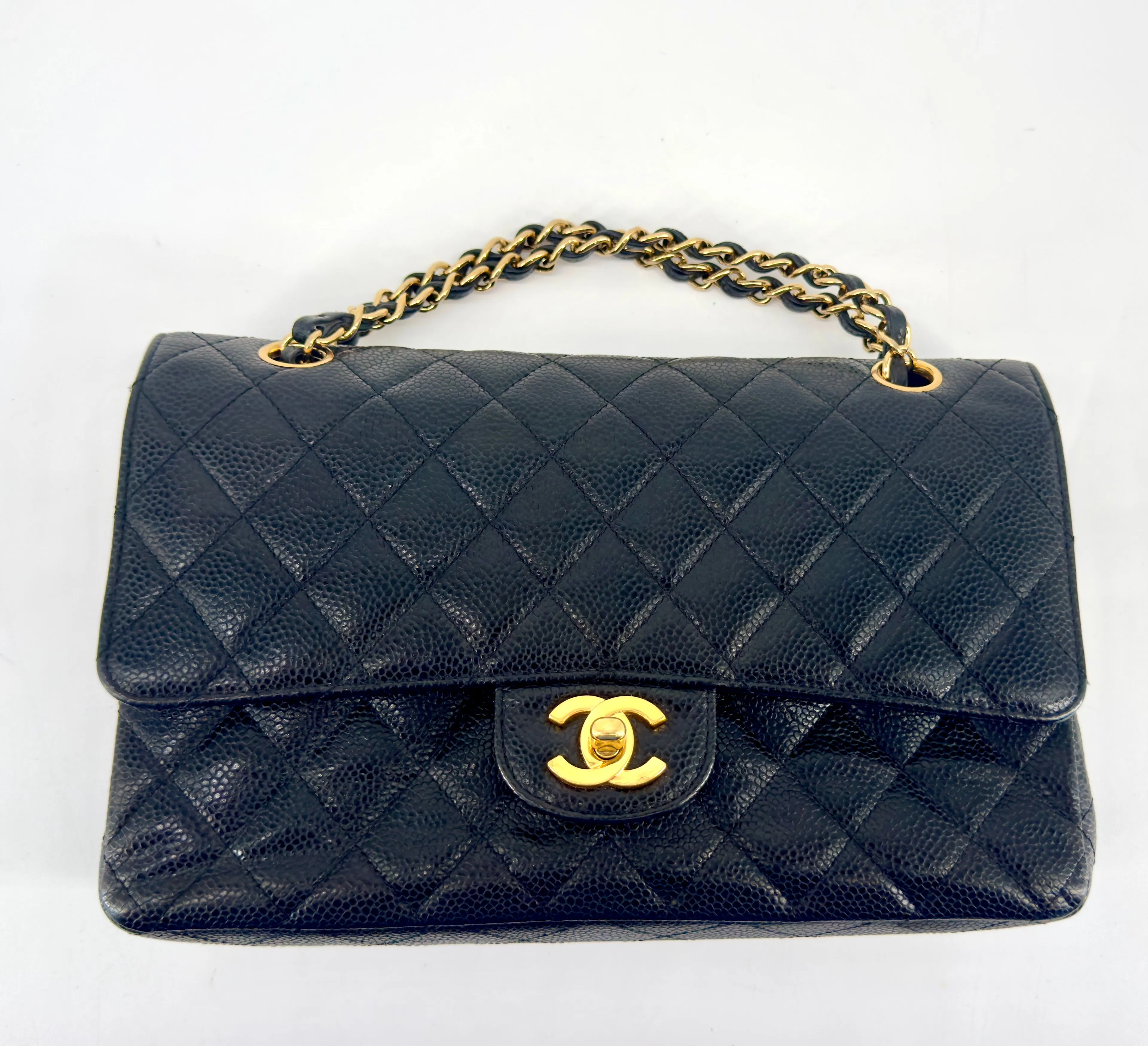 Product image for 0960 Pre owned Chanel double flap caviar leather classic