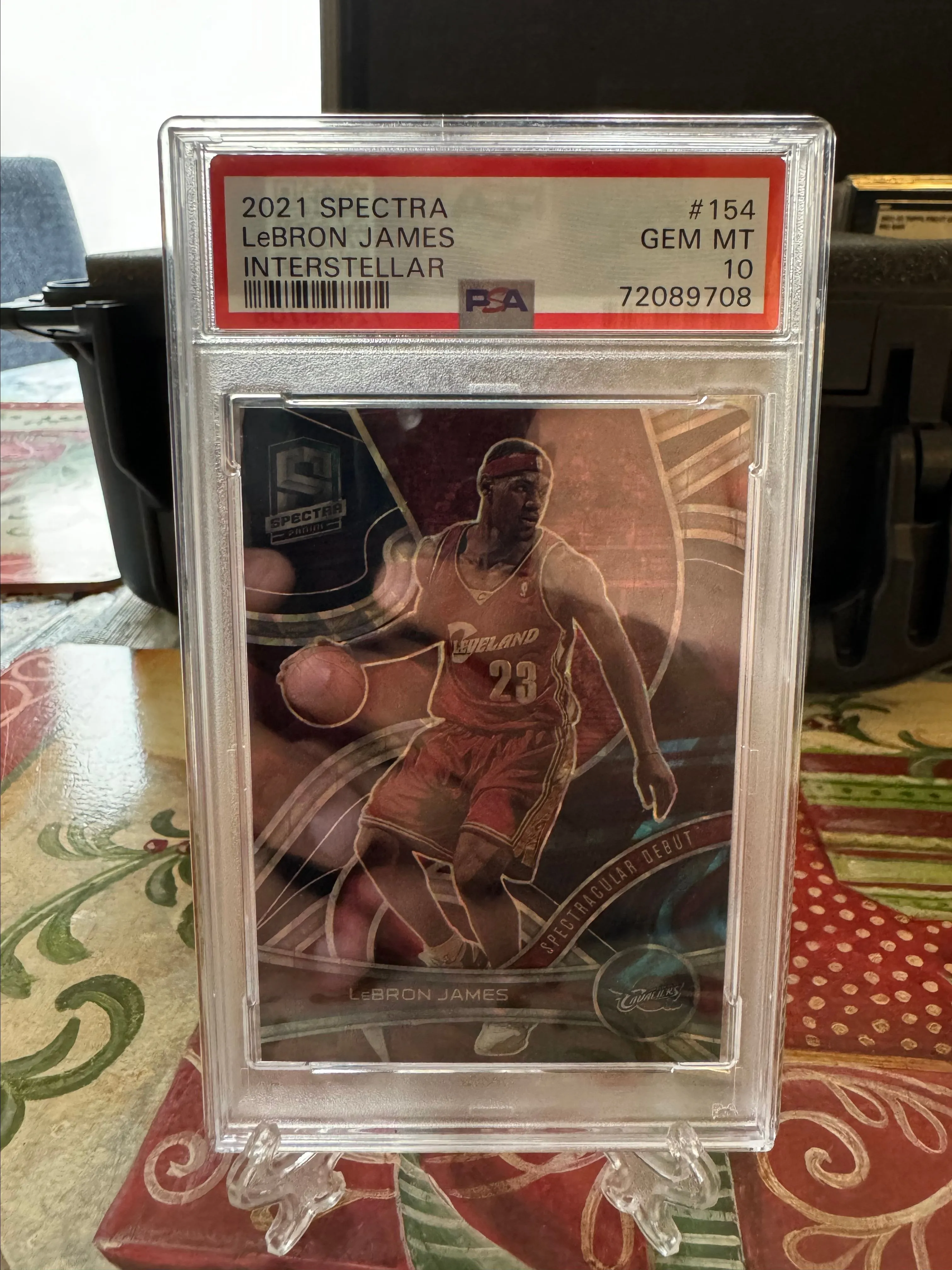 Product image for 2021 Panini Spectra Lebron James 154 Interstellar PSA GEM MT 10