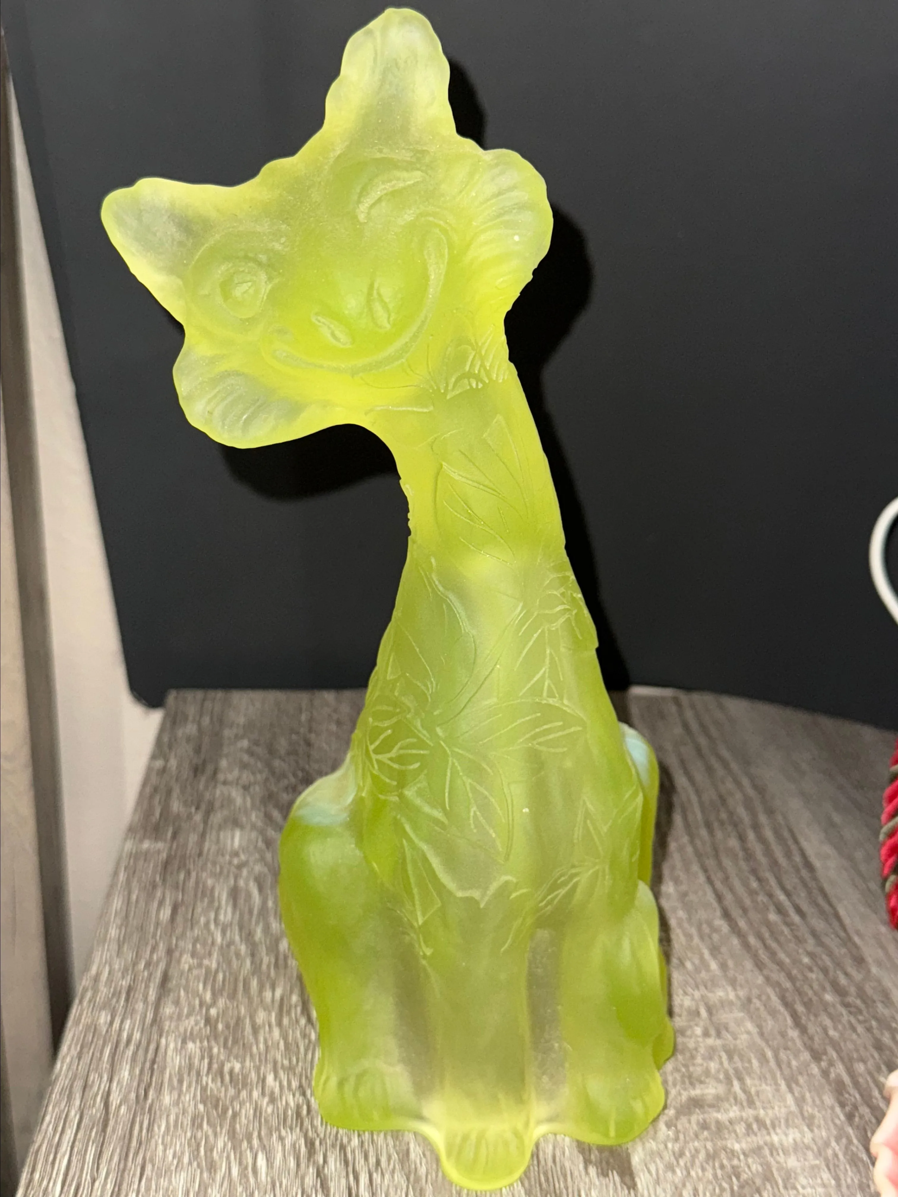 Product image for OOAK SandCarved Topaz Alley Cat- Kelsey Murphy signed.  Uranium