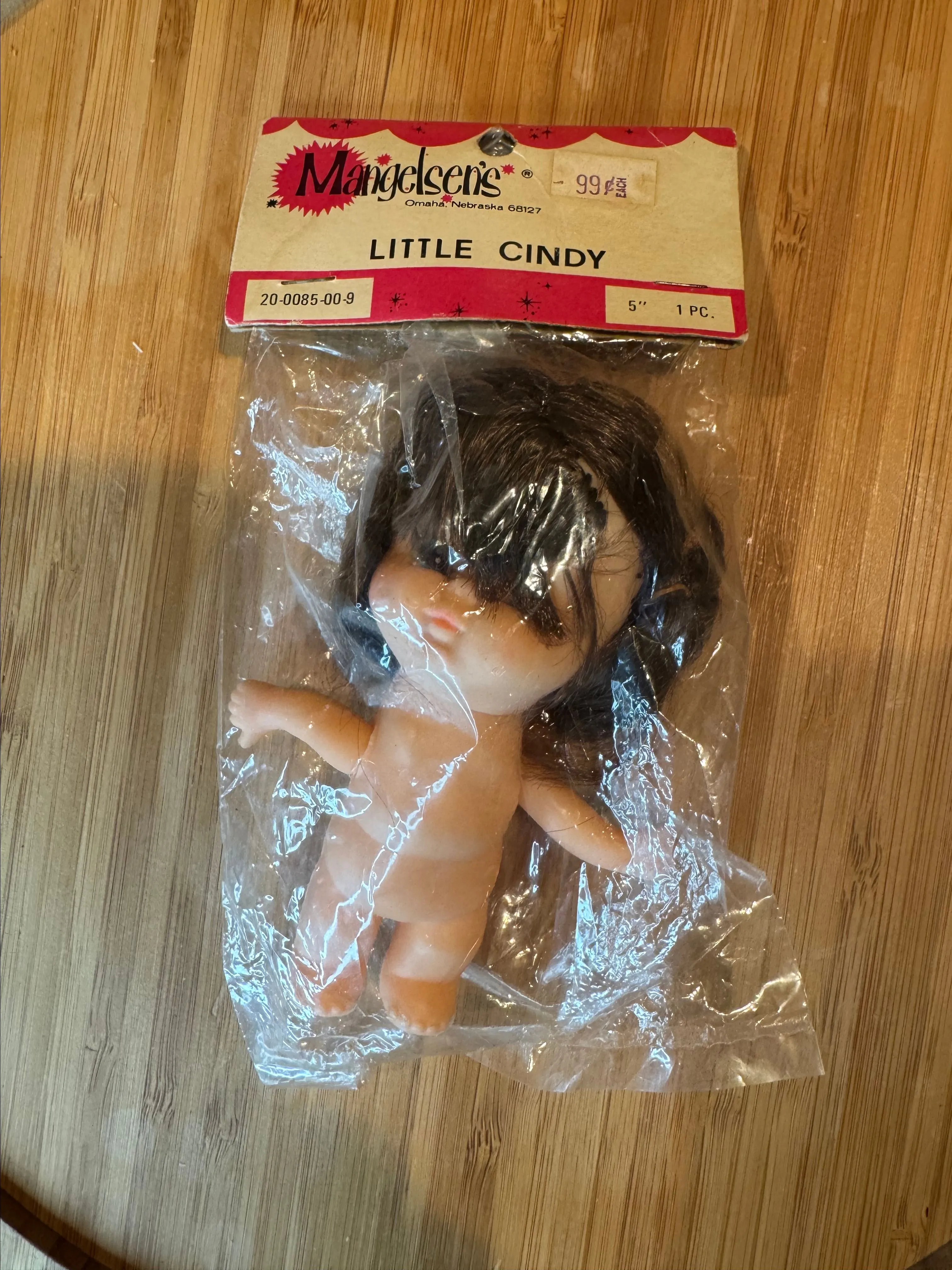 Product image for Vintage Little Cindy 5" Soft Plastic Dolls Hong Kong Manglesens Original Packaging