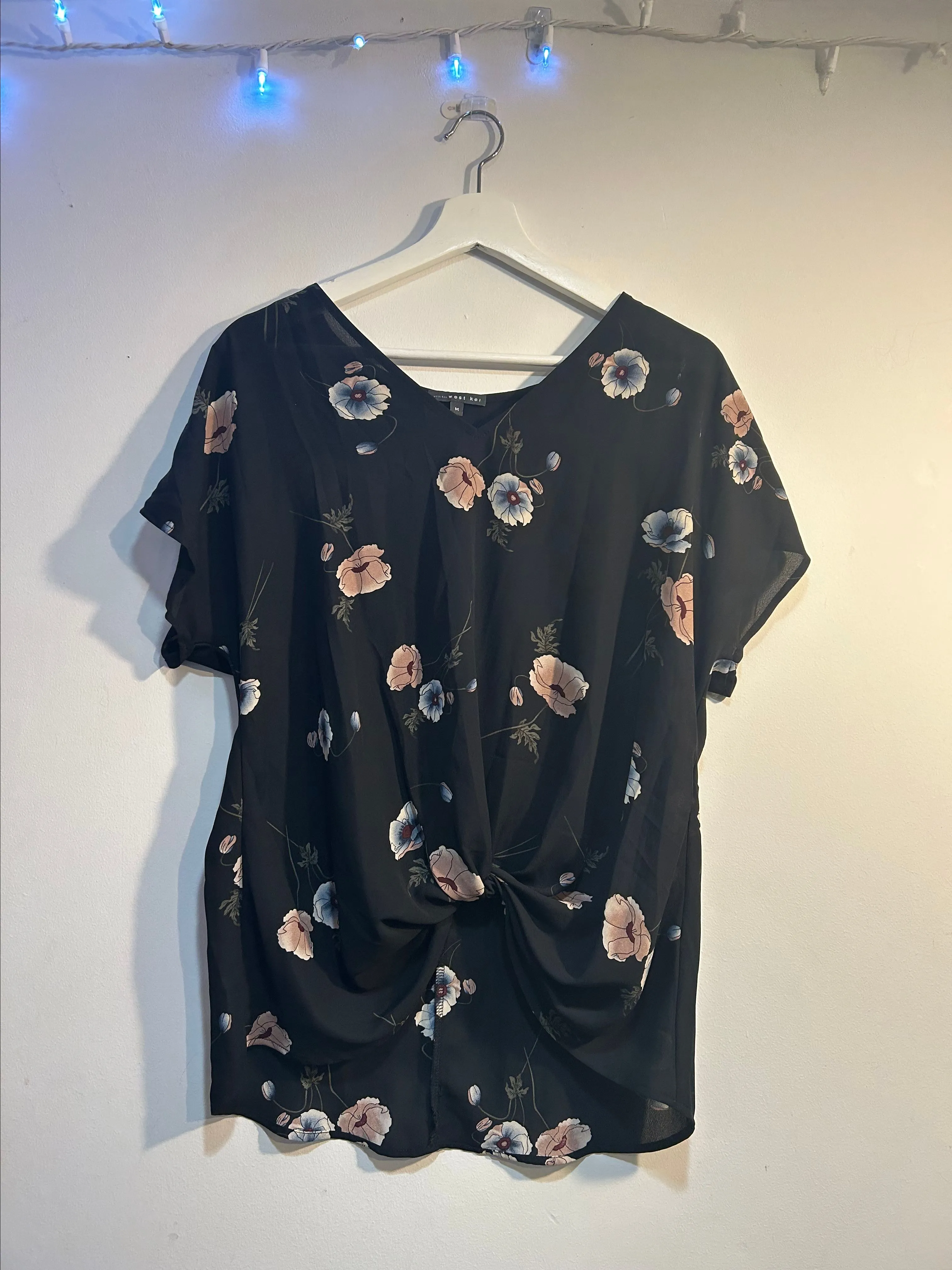 Product image for West Kei black floral blouse