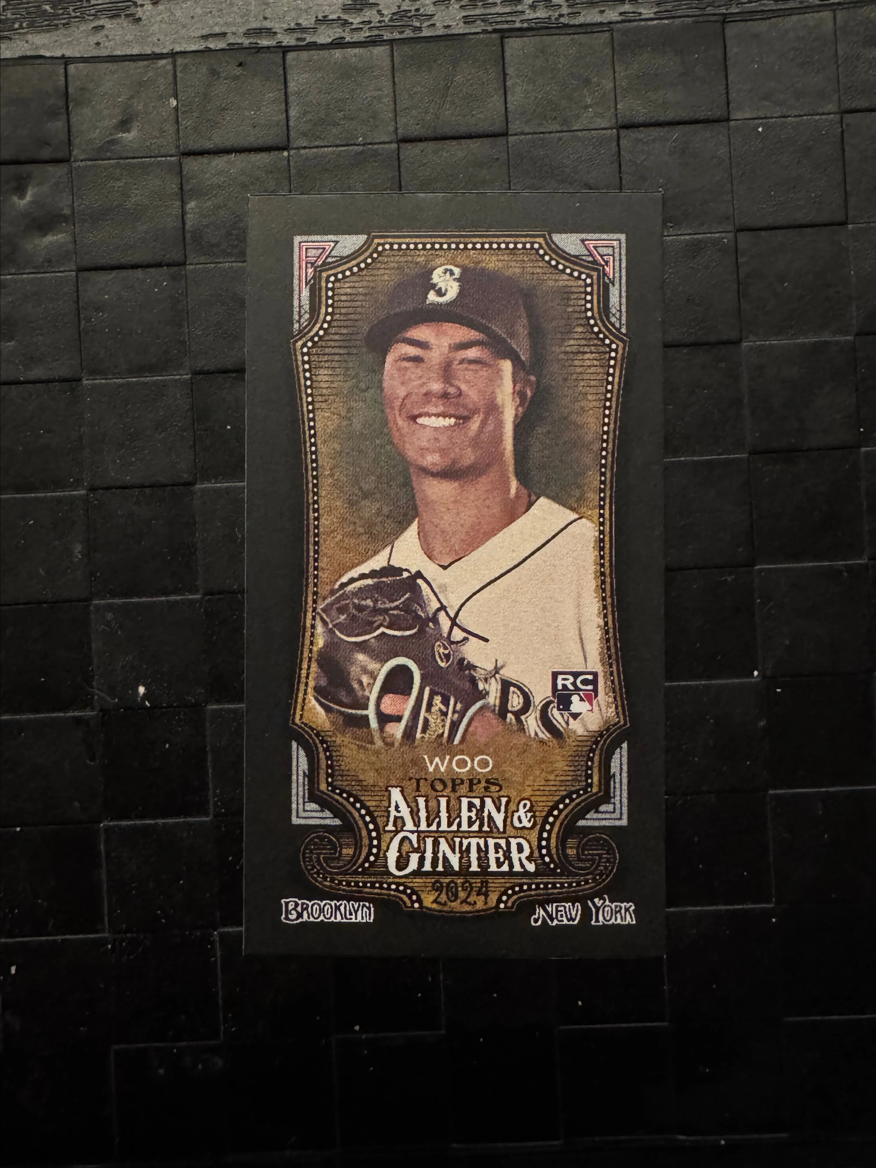 Product image for 2024 Topps Allen & Ginter Mini Bryan Woo RC #78 Black Seattle Mariners