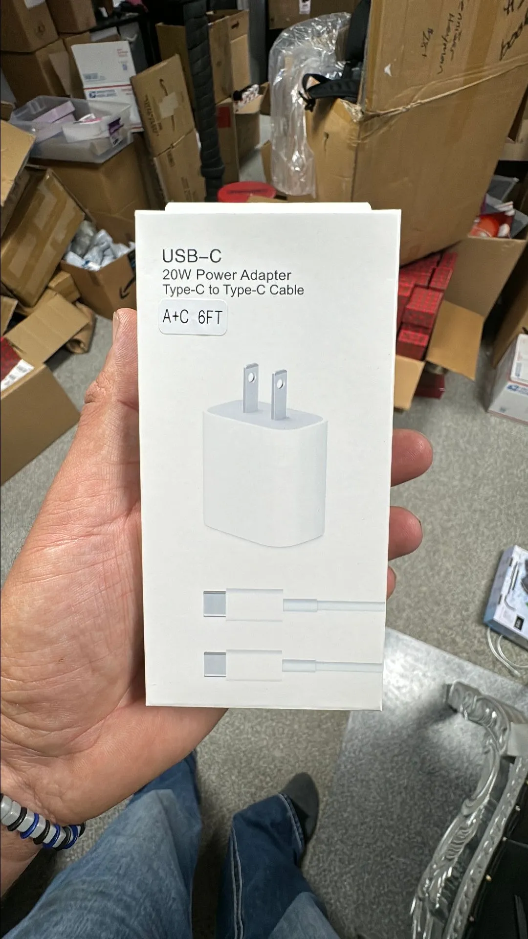 Product image for Fast Charger block, 6 foot cable android new Apple