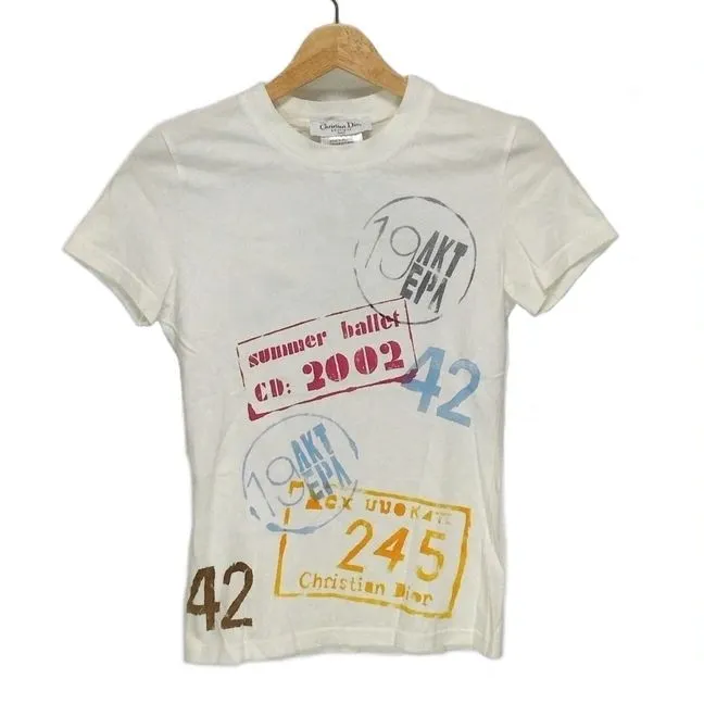 Product image for PRE-OWNED Cream Pink Silver Multi Women's T-Shirt