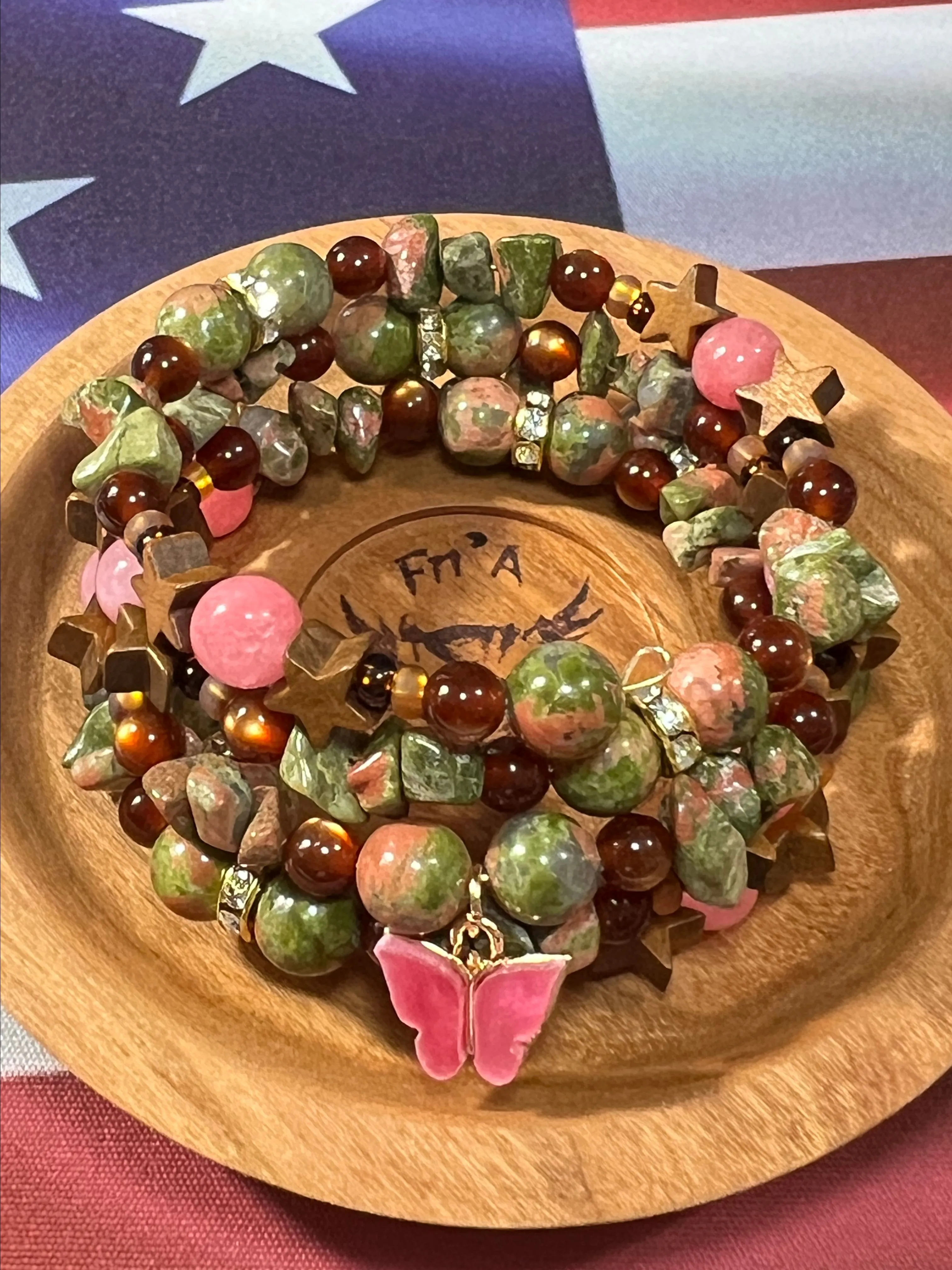 Product image for Unakite Gemstone on Memory Wire