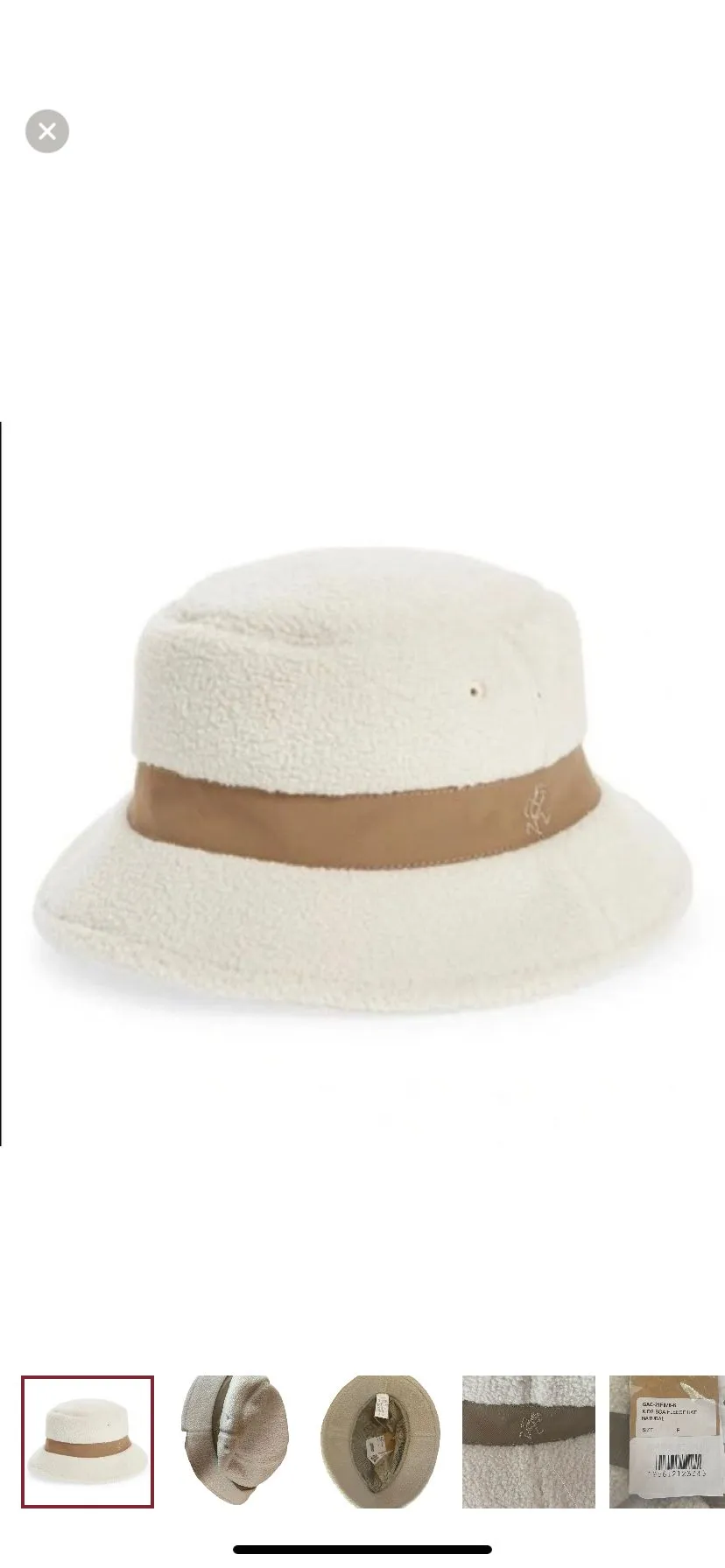 Product image for GRAMICCI Kids' Boa Fleece Bucket Hat In Natural NWT
