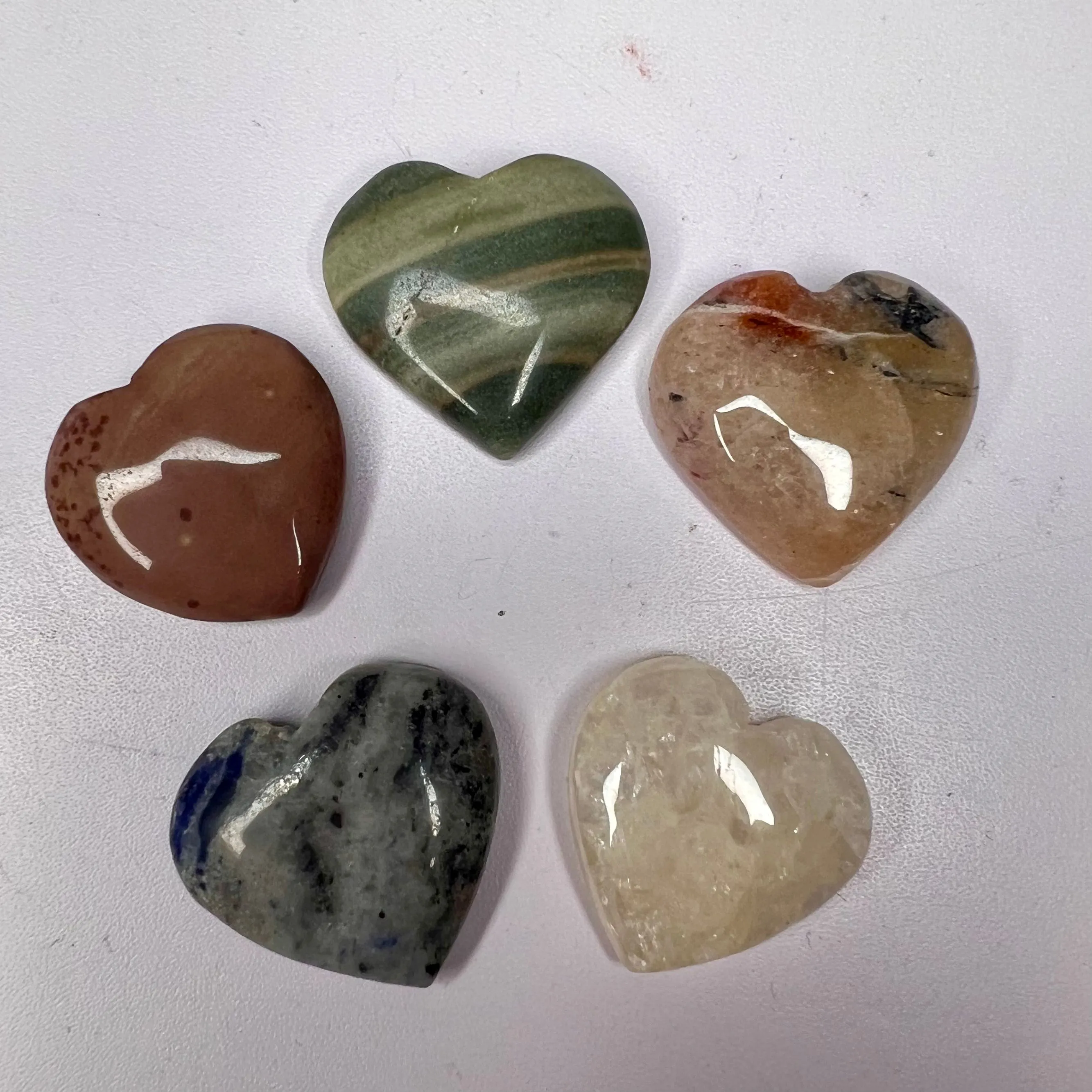 Product image for Mix Gemstone Heart Cabochon Lot #1