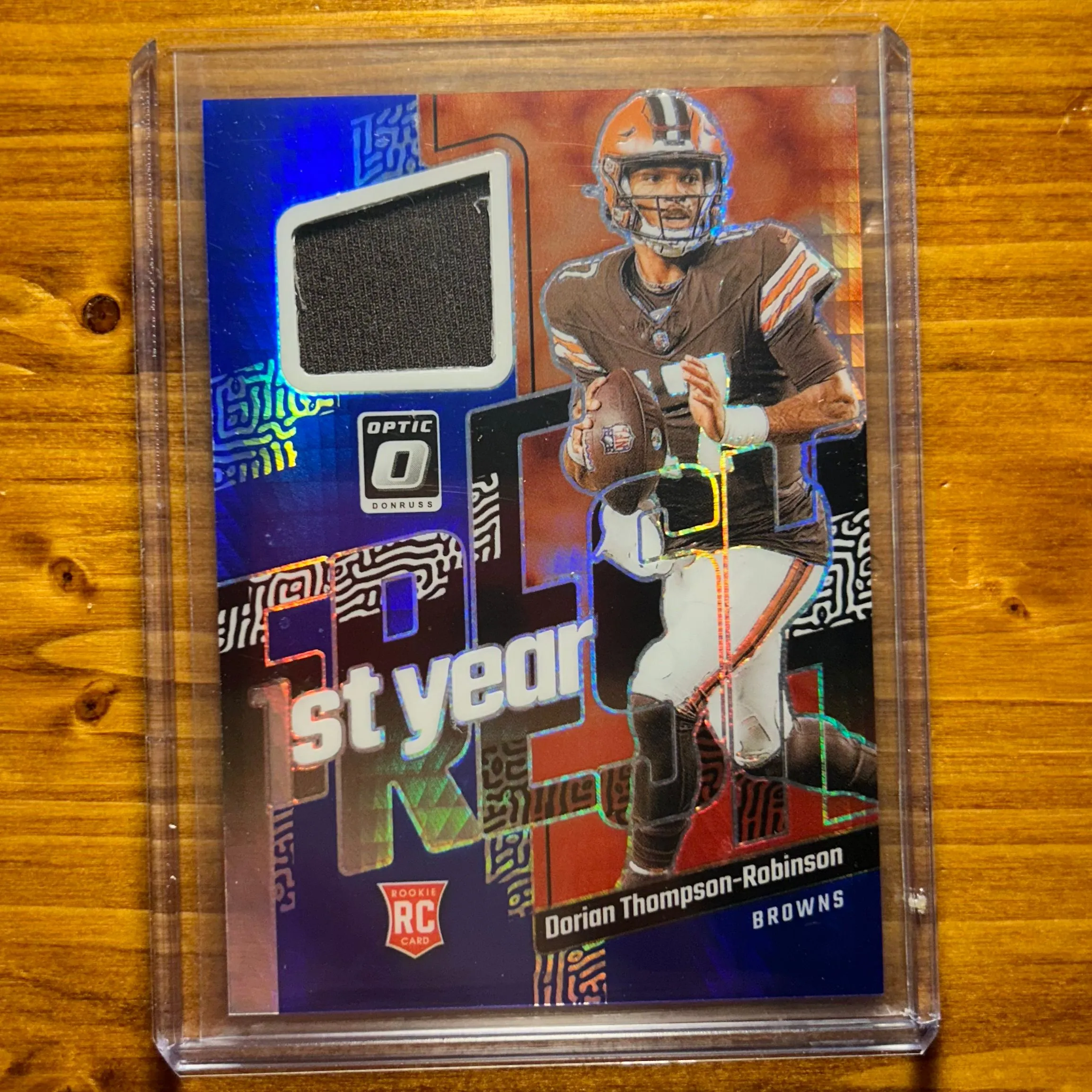 Product image for Dorian Thompson-Robinson - 2023 Panini Donruss Optic Blue Hyper Prizm 1st Year Fresh Patch #FYF-DTR