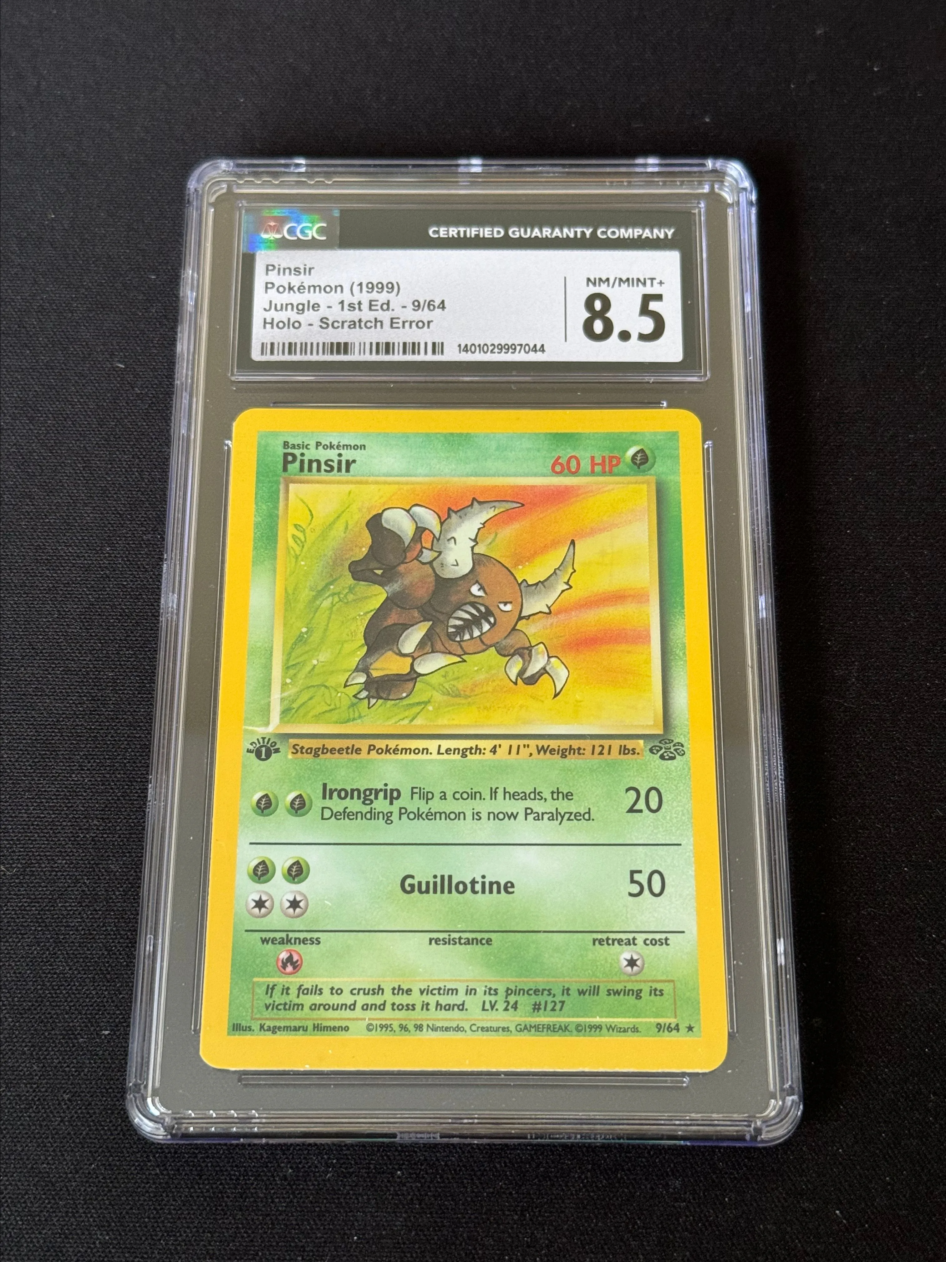 Product image for SCRATCH ERROR!!! 1ST ED PINSIR HOLO CGC 9.5