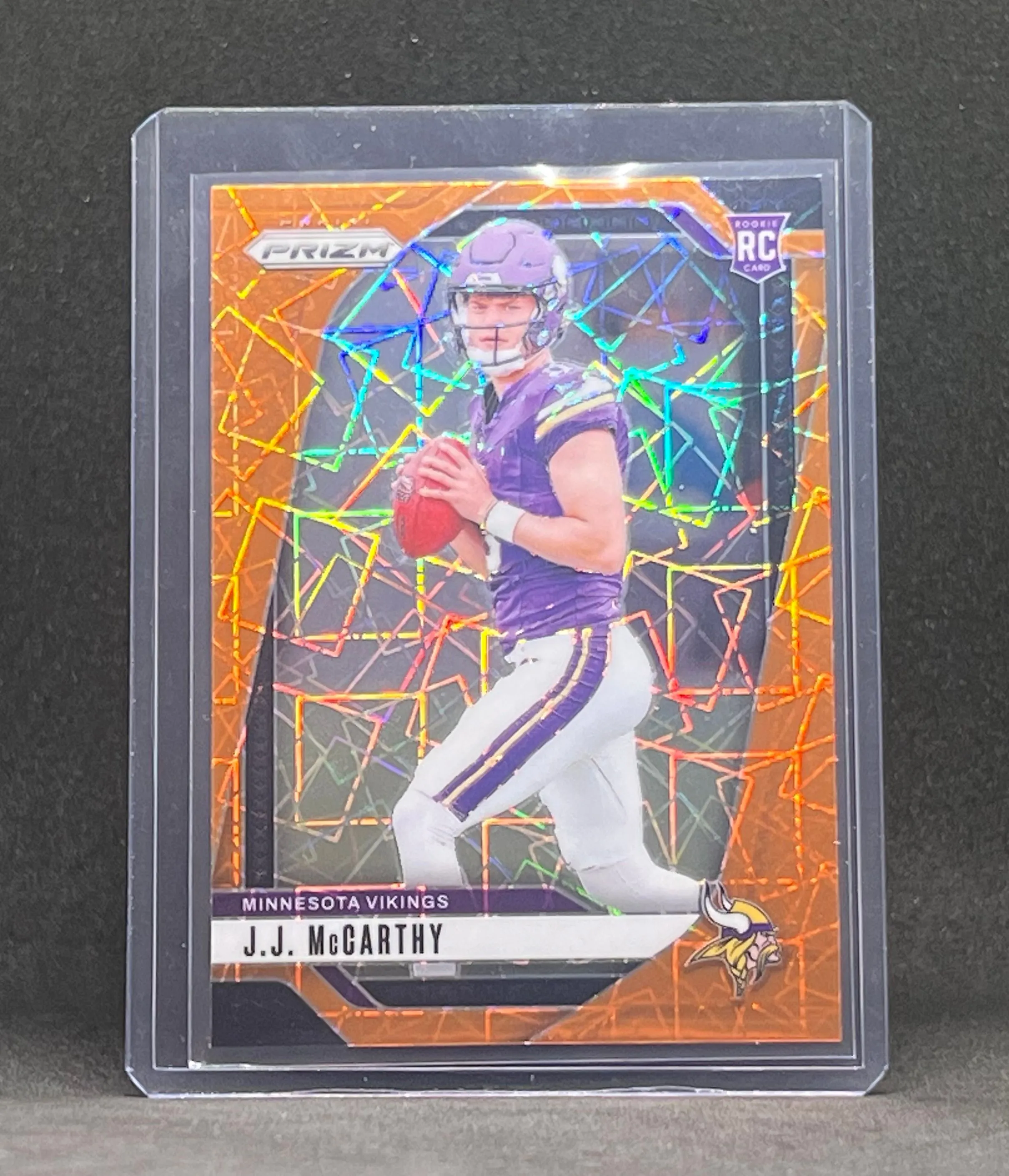 Product image for 2024 Panini Prizm J.J. McCarthy Orange Lazer RC Rookie #400
