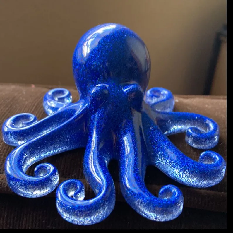 Product image for Epoxy resin blue glitter octopus
