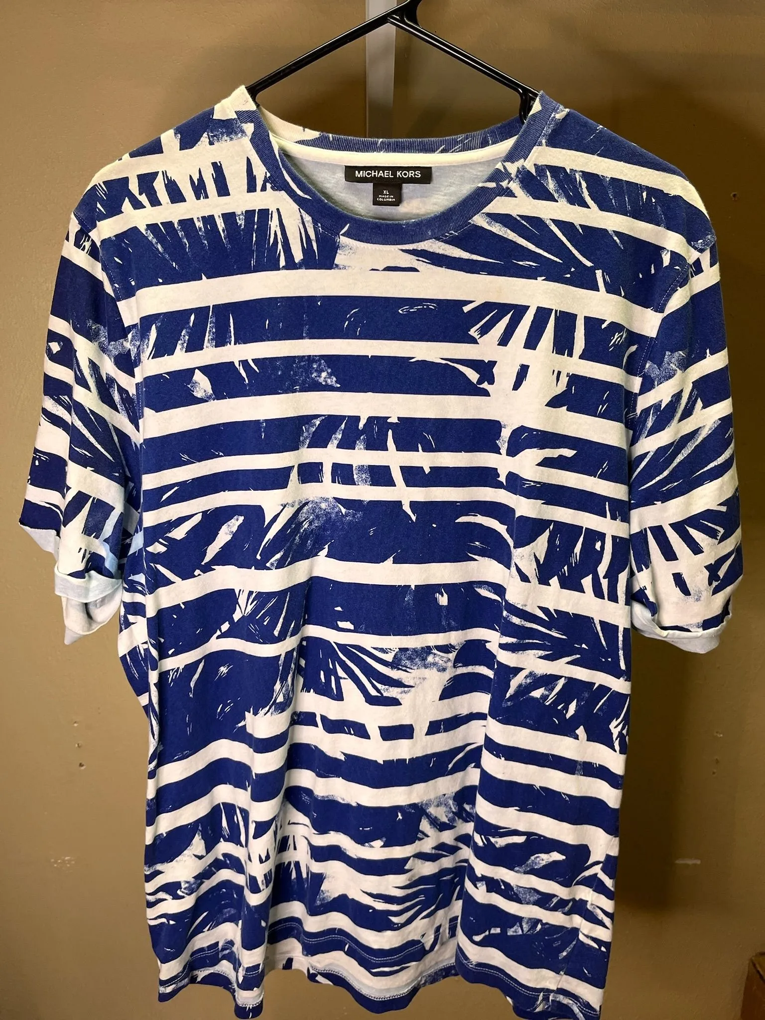Product image for Michael Kors Navy Stripped Tee