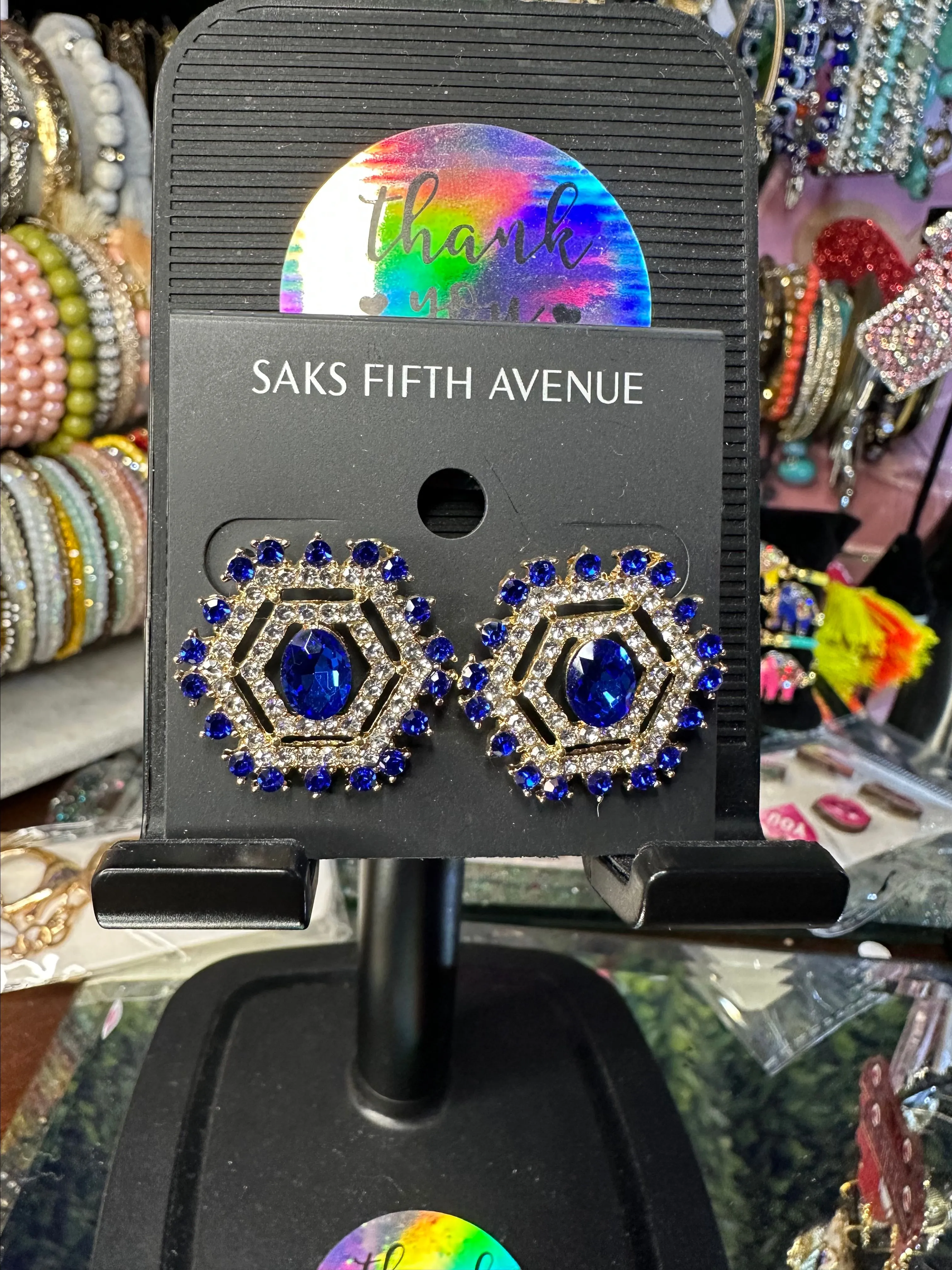 Product image for Rhinestone post back earrings