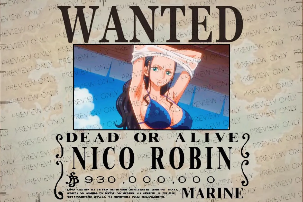 Product image for Custom Light Up RGB WANTED: Nico Robin Play Mat
