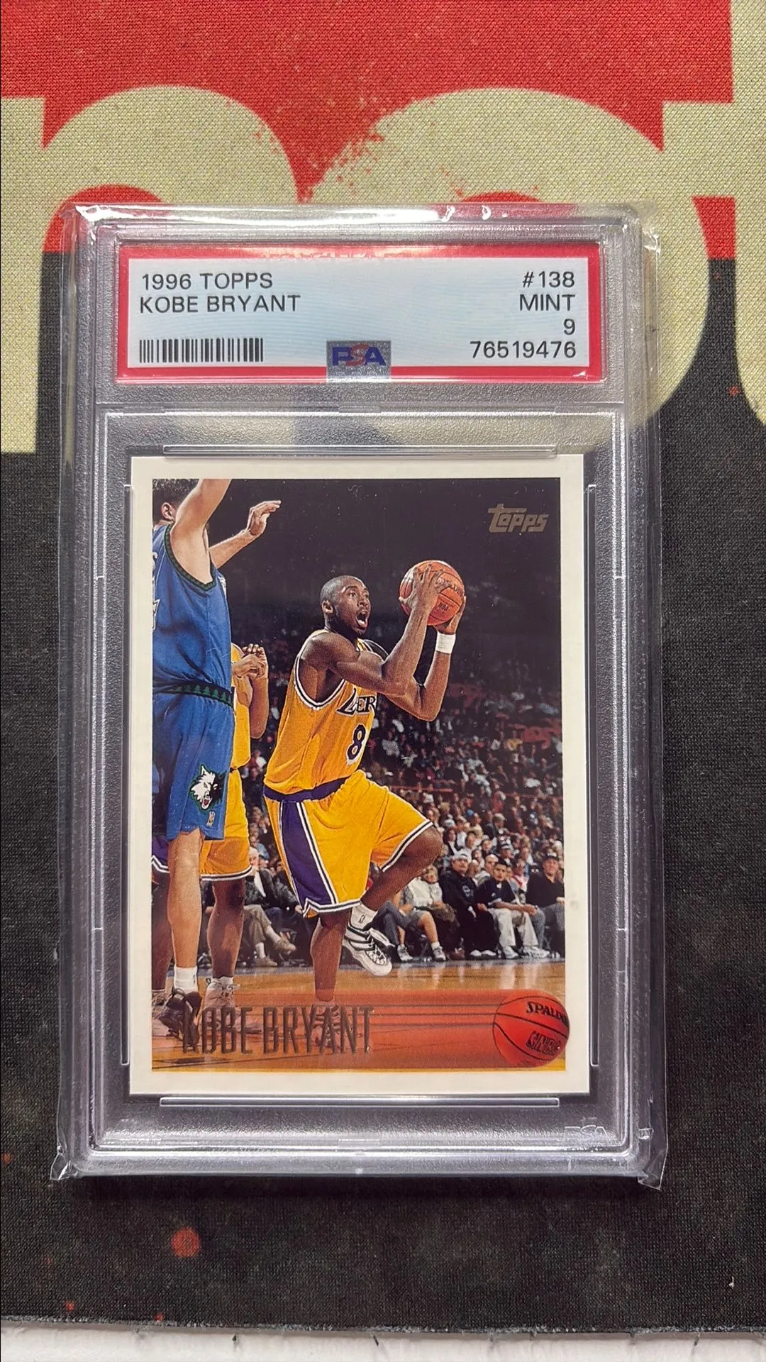 Product image for 1996 Topps Kobe Bryant 138  PSA MINT 9